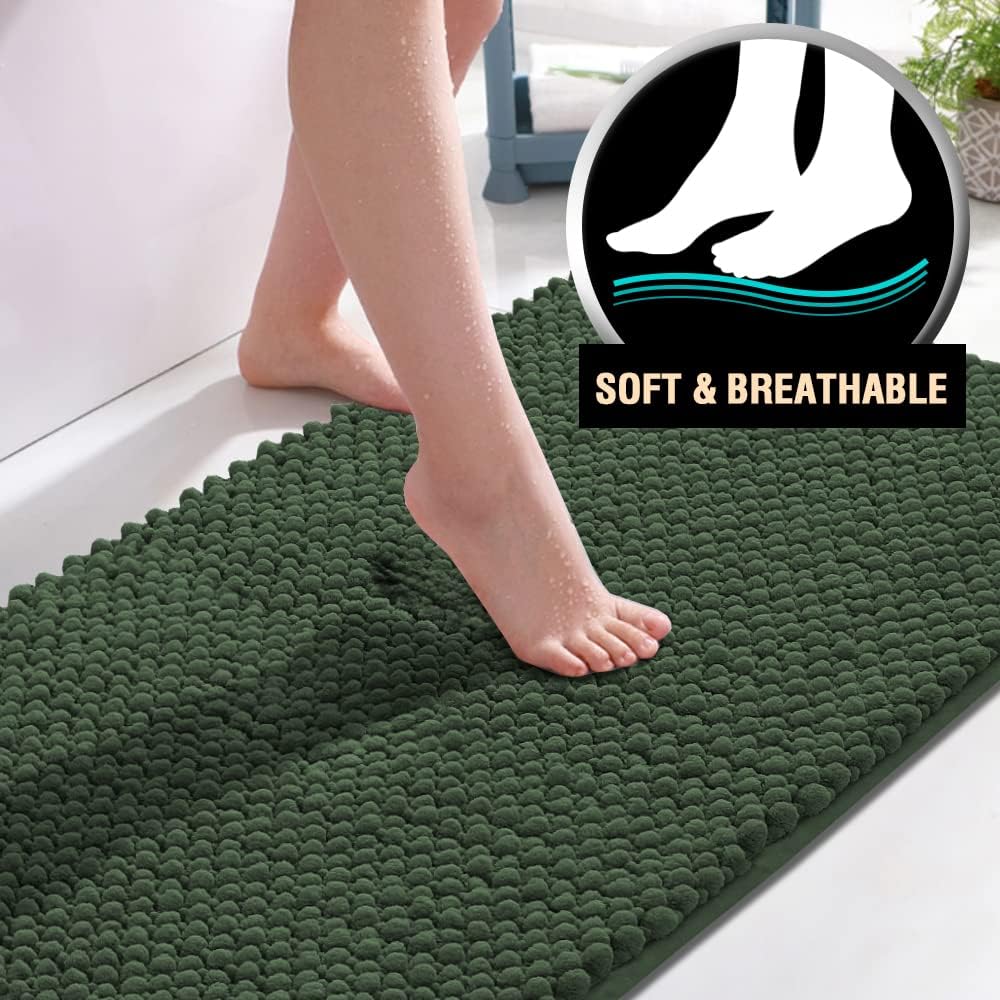 HVERSAILTEX Bath Rugs Set of 2 Non-Skid Plush Runner