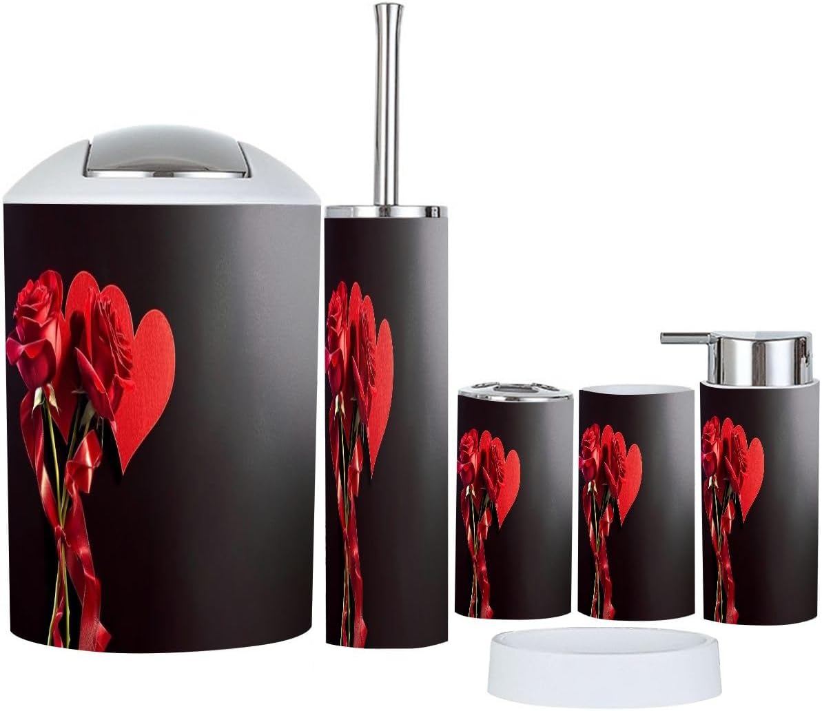 Boho Love Valentine Bathroom Accessory Set 6 Piece