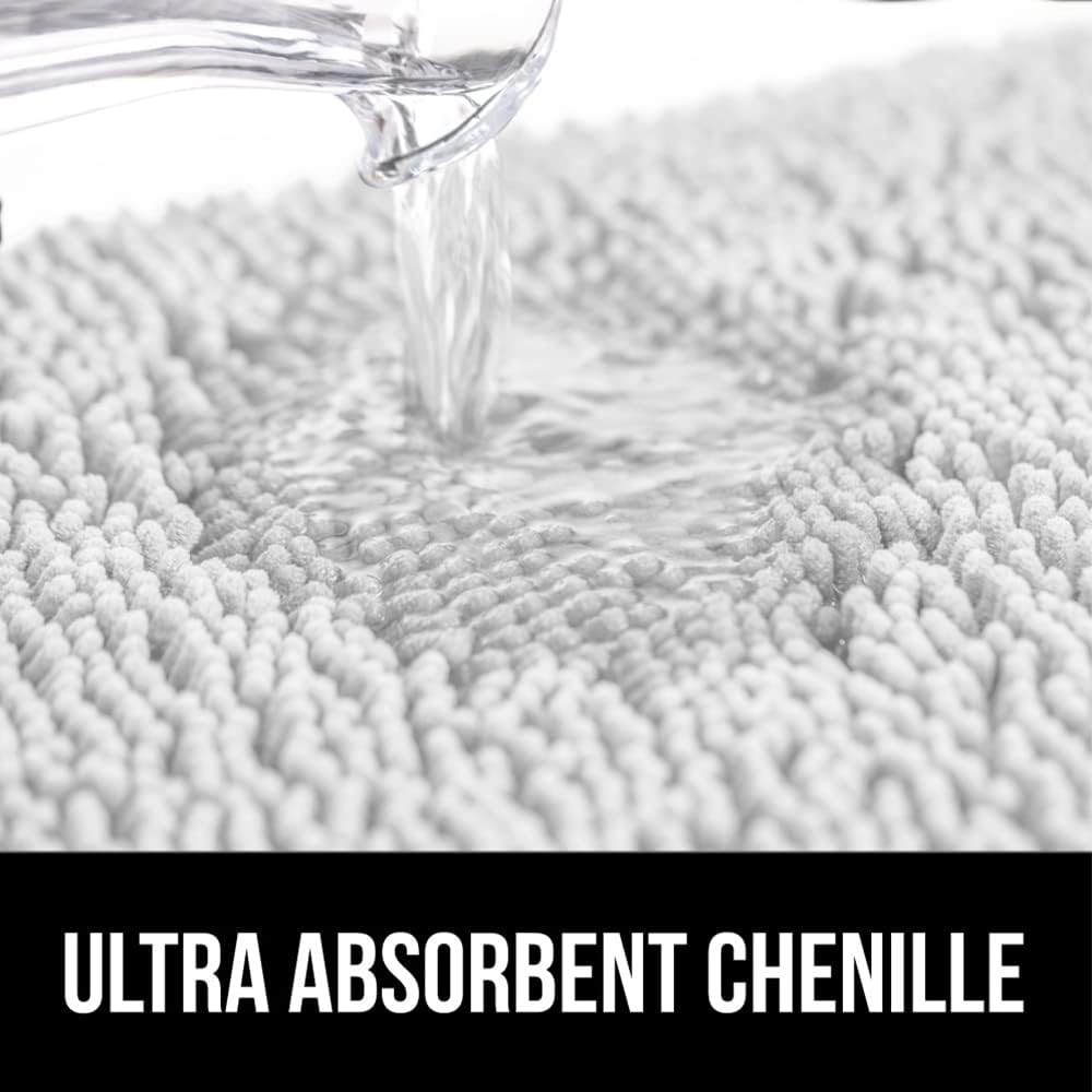 GORILLA GRIP Bath Rug Set and Toilet Mat 2 Items in White