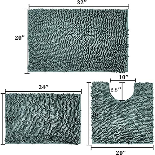 RUN HELIX Christmas Green Bathroom Rugs 3 Piece Set