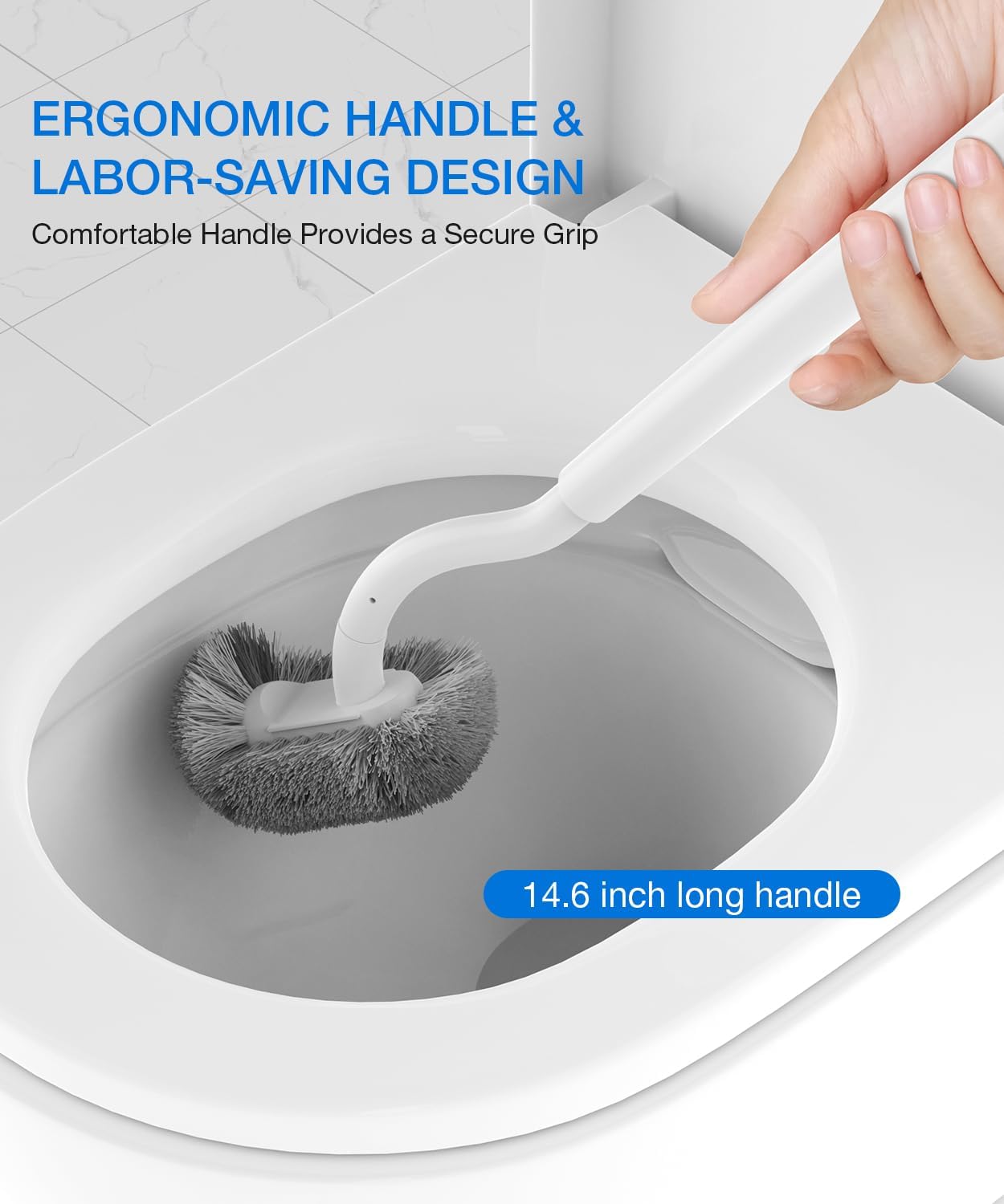OSCIOSS Toilet Cleaner Brush Set 2 Pack Wall Mounted