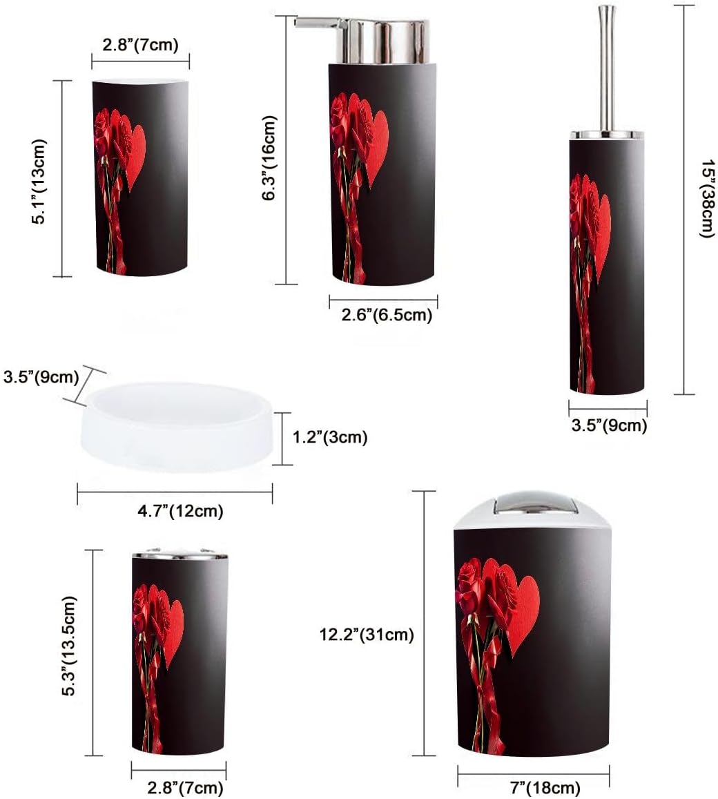 Boho Love Valentine Bathroom Accessory Set 6 Piece