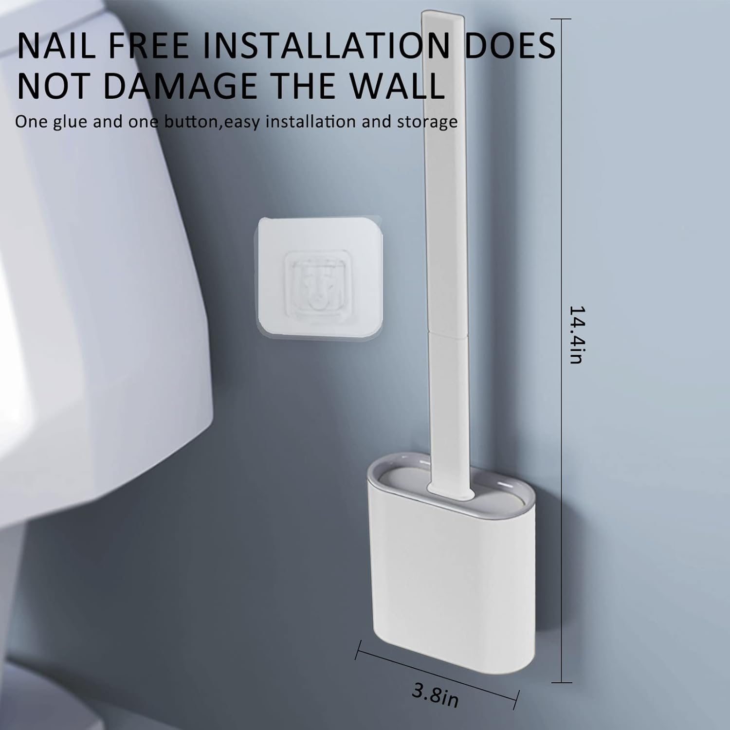 Toilet Brush with Holder Flexible Silicone Cleaning Tool for Bathroom