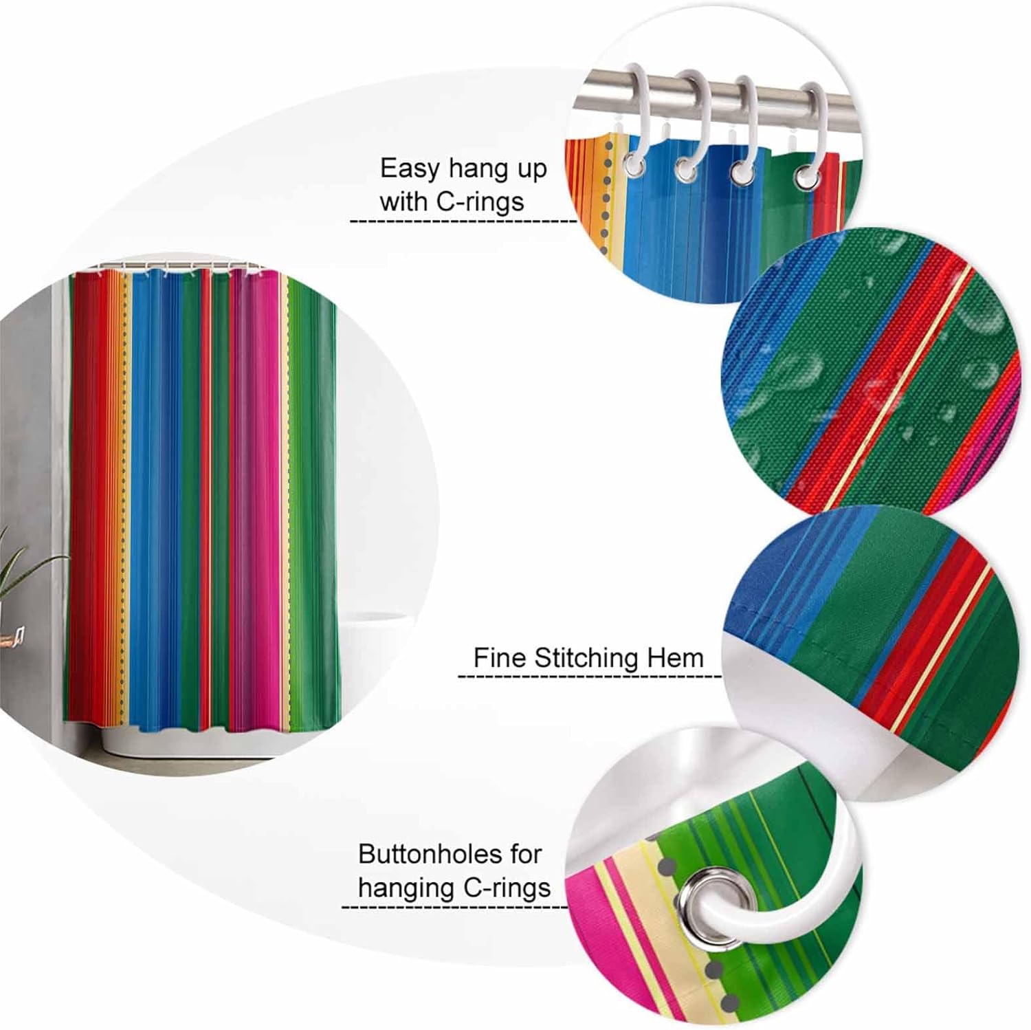 ZOE GARDEN Mexican Stripes Bathroom Set