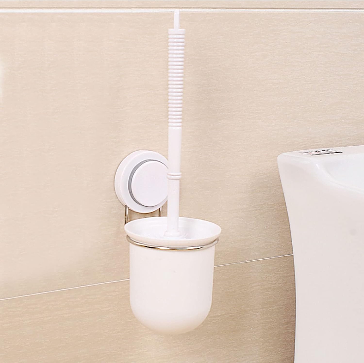 Keenso Toilet Brush with Wall Mount Holder and Suction Cup