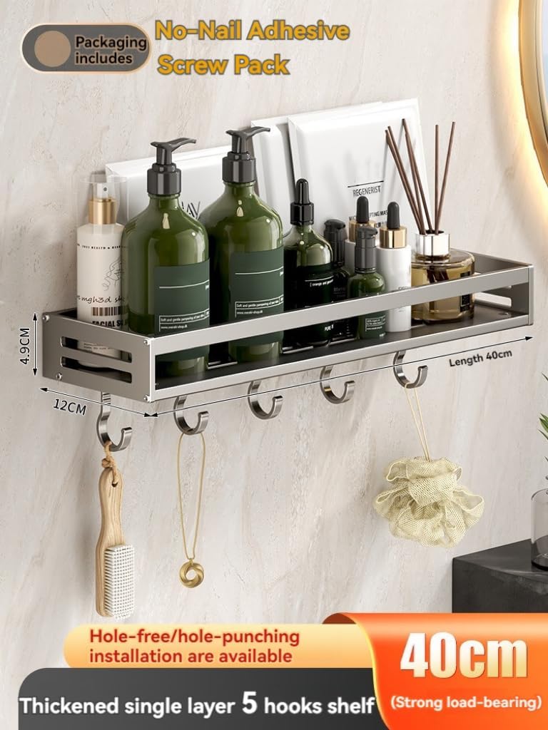 XVESOY Shower Caddy 2-Pack Adhesive Organizer