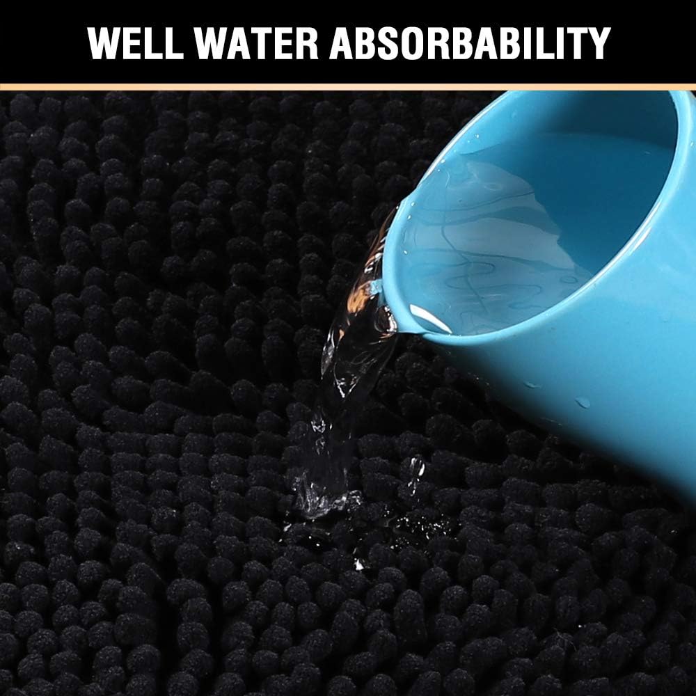 HVERSAILTEX 2 Piece Black Bath Rug Set