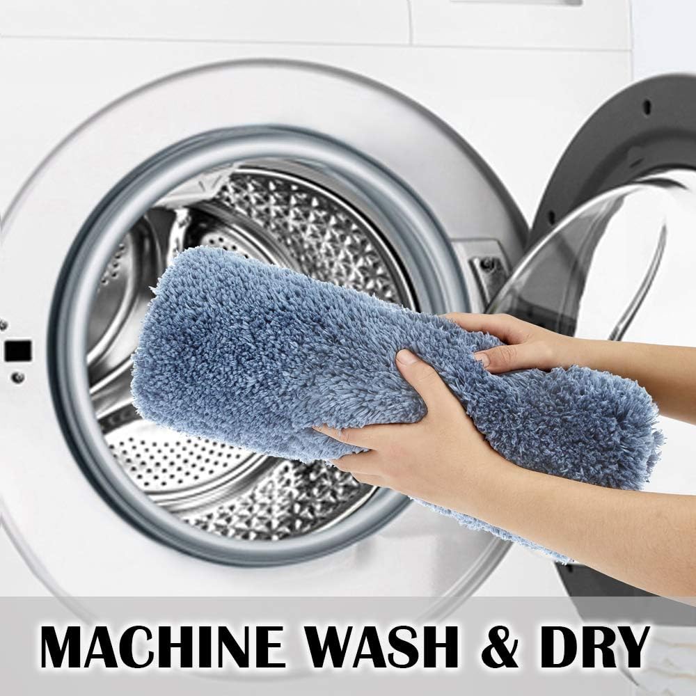 Suchtale Bath Rug 20x32 Blue Non-Slip Microfiber