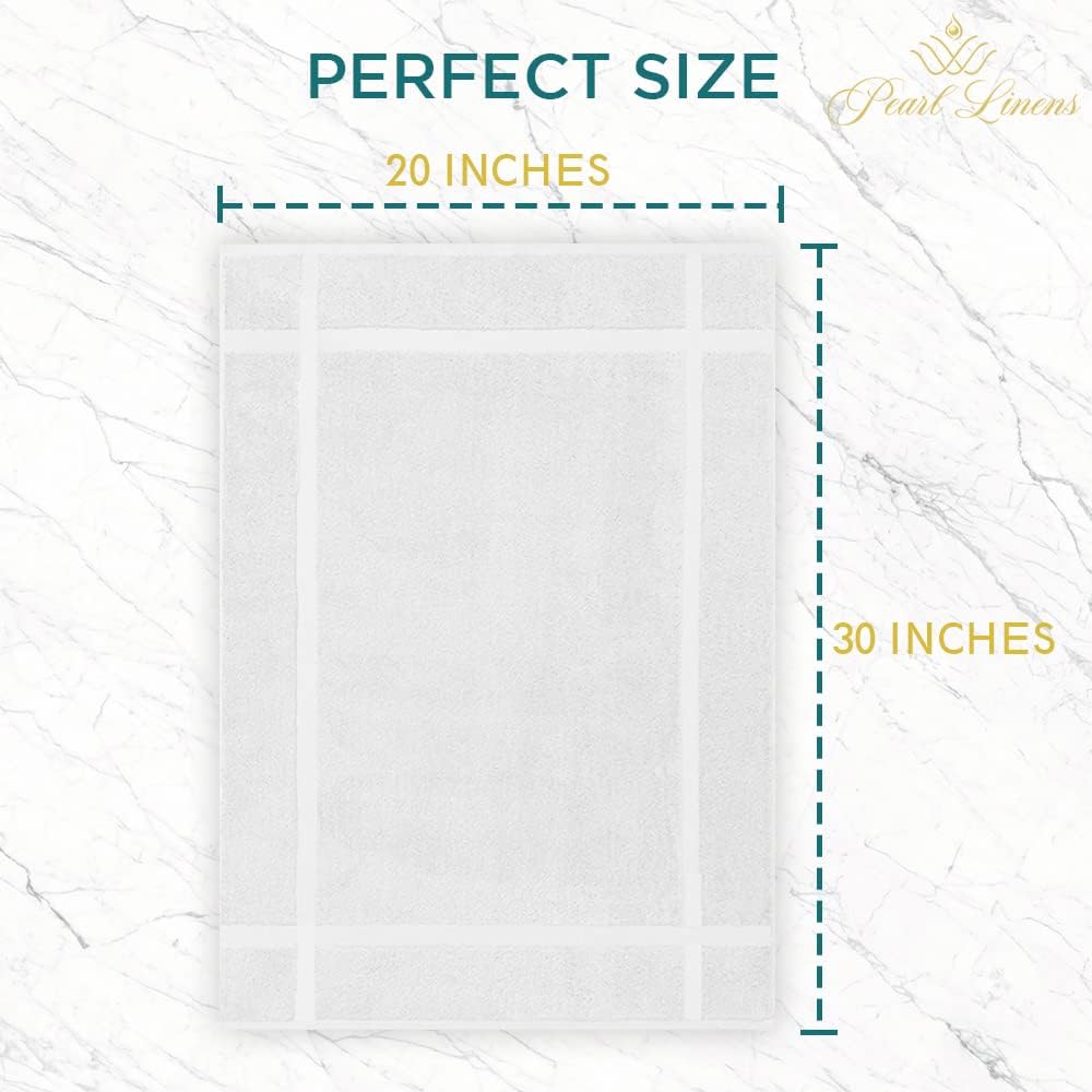 Pearl Linens 6 Pack Cotton Bath Mats 20x30in