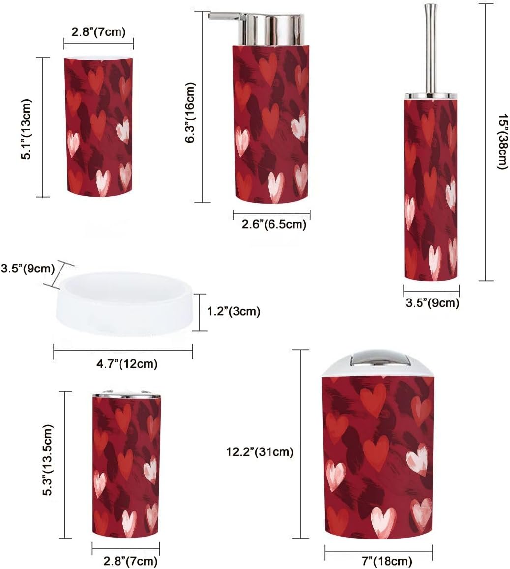 Boho Valentine Bathroom Accessory Set 6 Piece