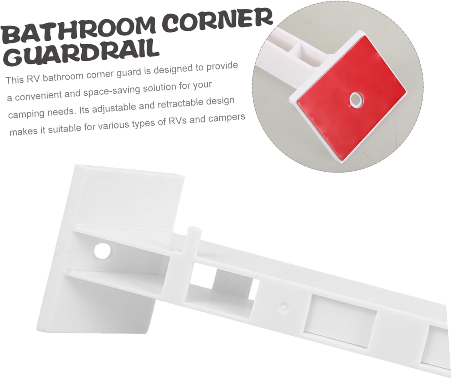 WOONEKY Abs Rv Shower Corner Shelf Retainer Bar