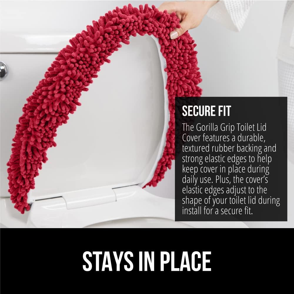 GORILLA GRIP 24x17 Bath Rug 175x15 Toilet Cover Set Red