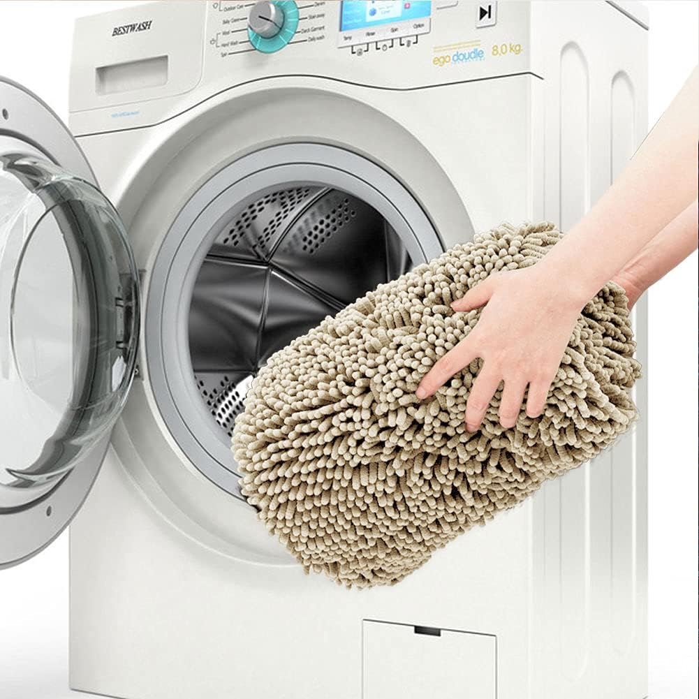 SONORO KATE Plush Bath Rug Non-Slip 3220 Beige