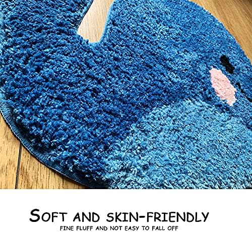 IcosaMro Whale Bath Rug 18x24 Inches Non Slip
