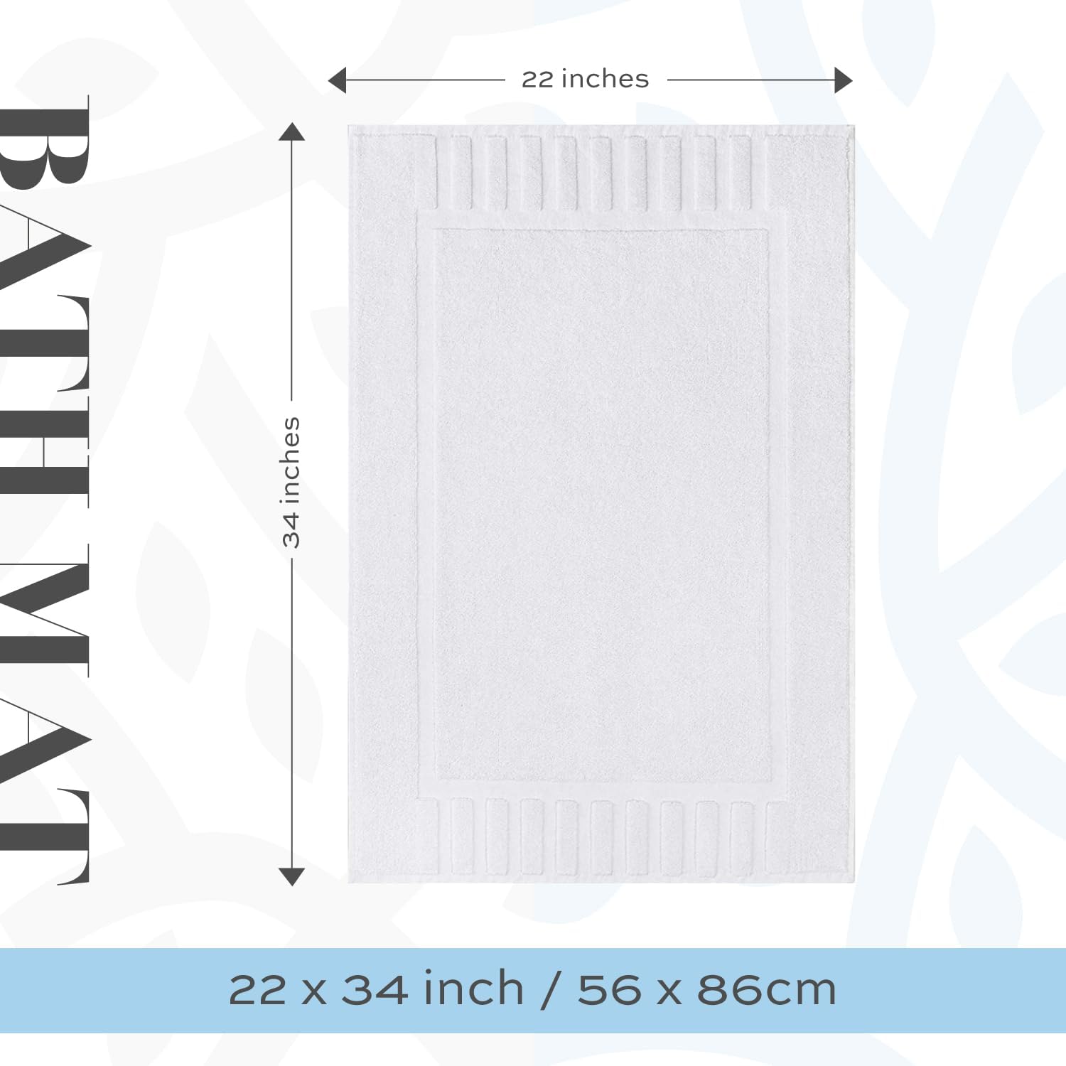 White Classic Luxury Bath Mat Set - 2 Pack
