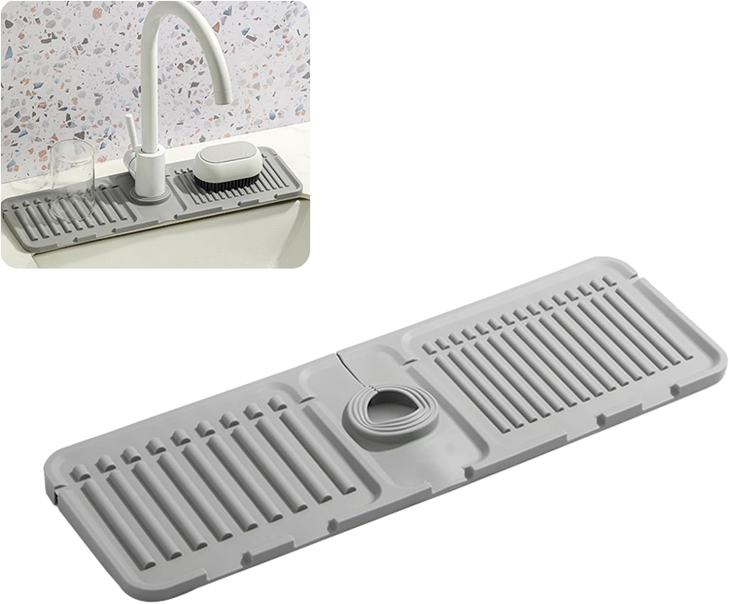 Swicado Faucet Mat - Premium Silicone Splash Guard for Kitchen Bath