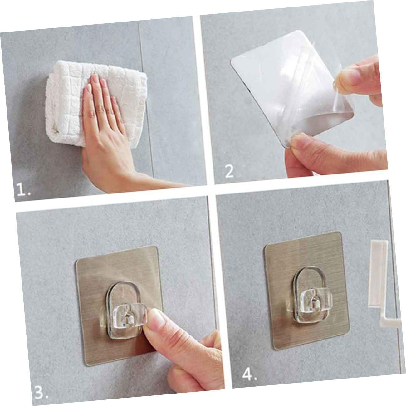 3pcs Plastic Shower Gel Bottle Holder Self-Adhesive Storage Rack