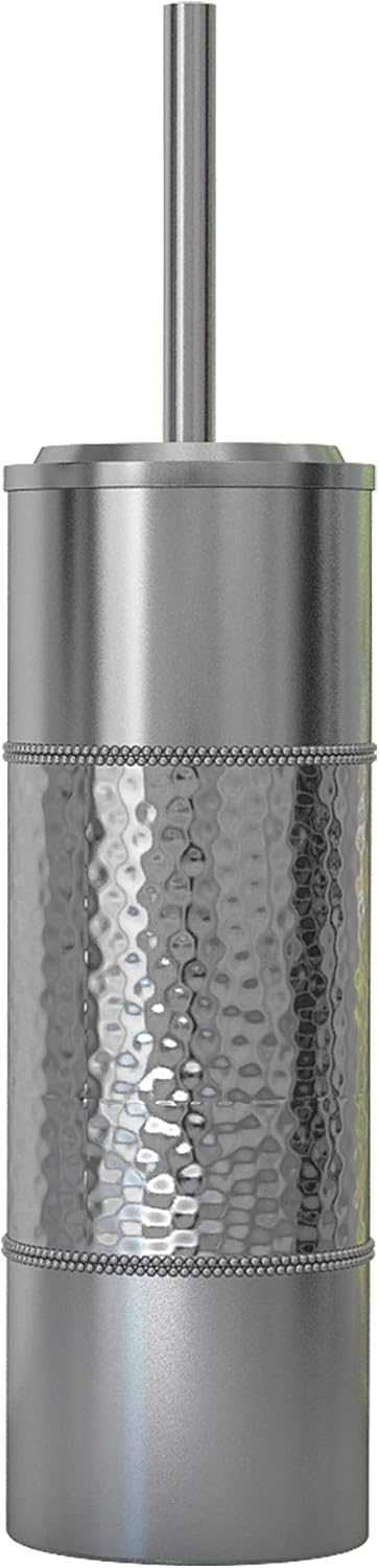 Nu Steel Hammer Detail Toilet Brush with Plastic Liner and Metal Handle