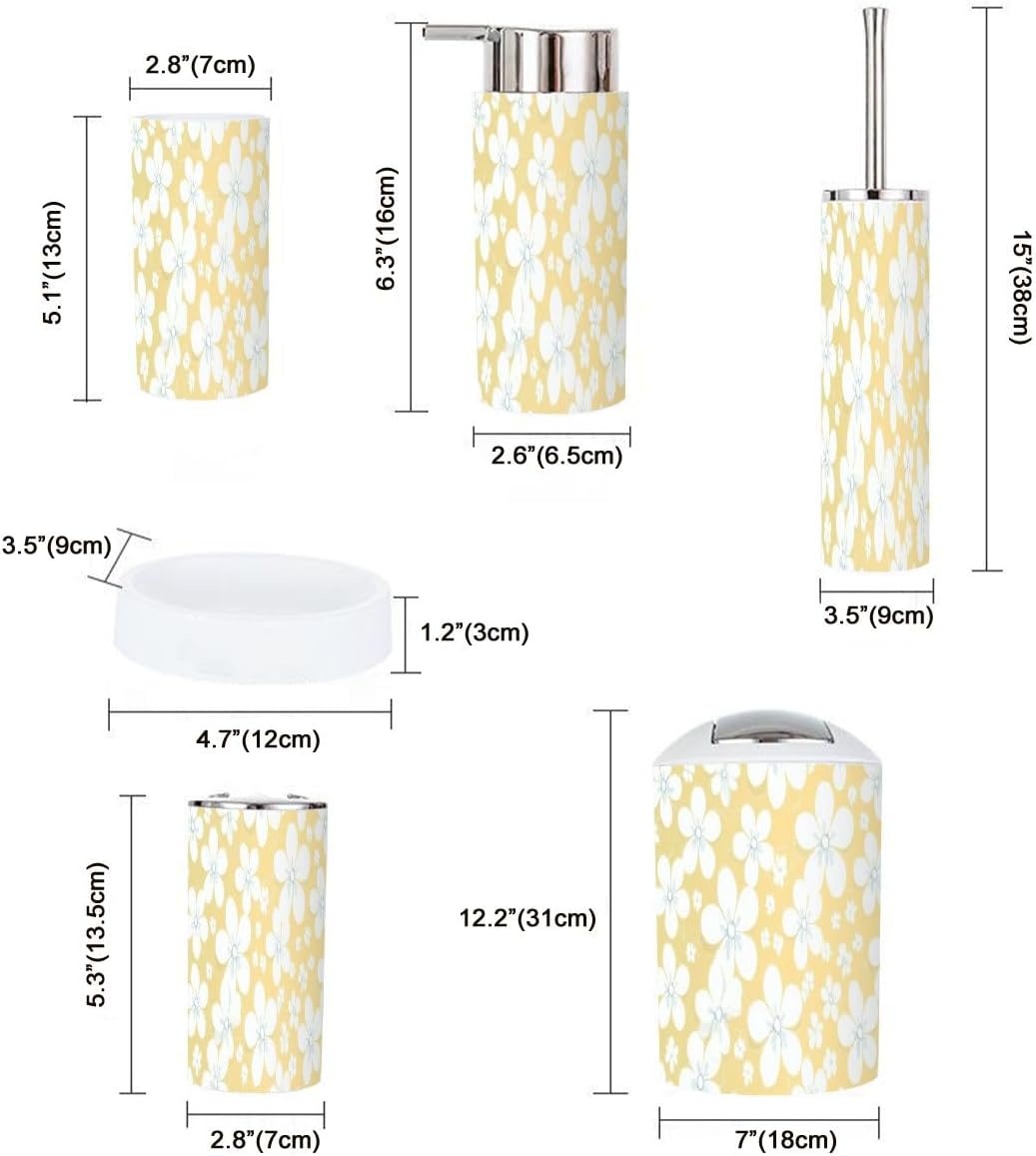 Boho Retro Bathroom Accessories Set 6 Piece