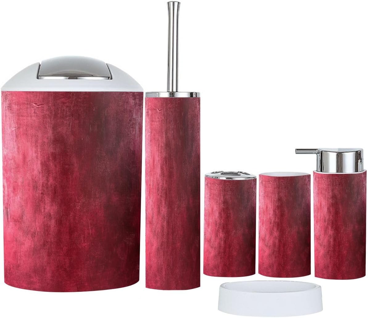 Boho Rose Bathroom Accessory Set 6 Piece 1