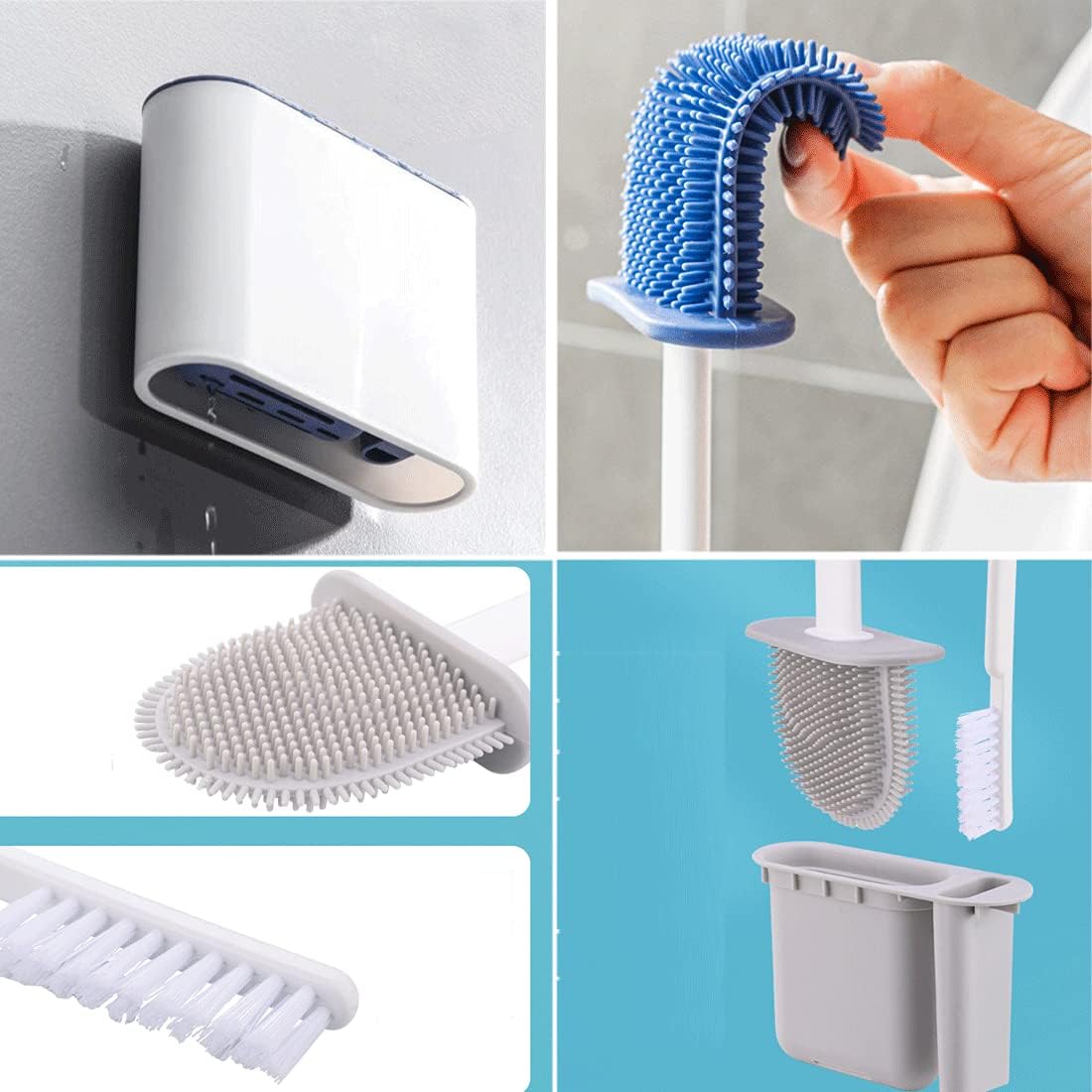 GYDMEG Toilet Brush and Holder Blue