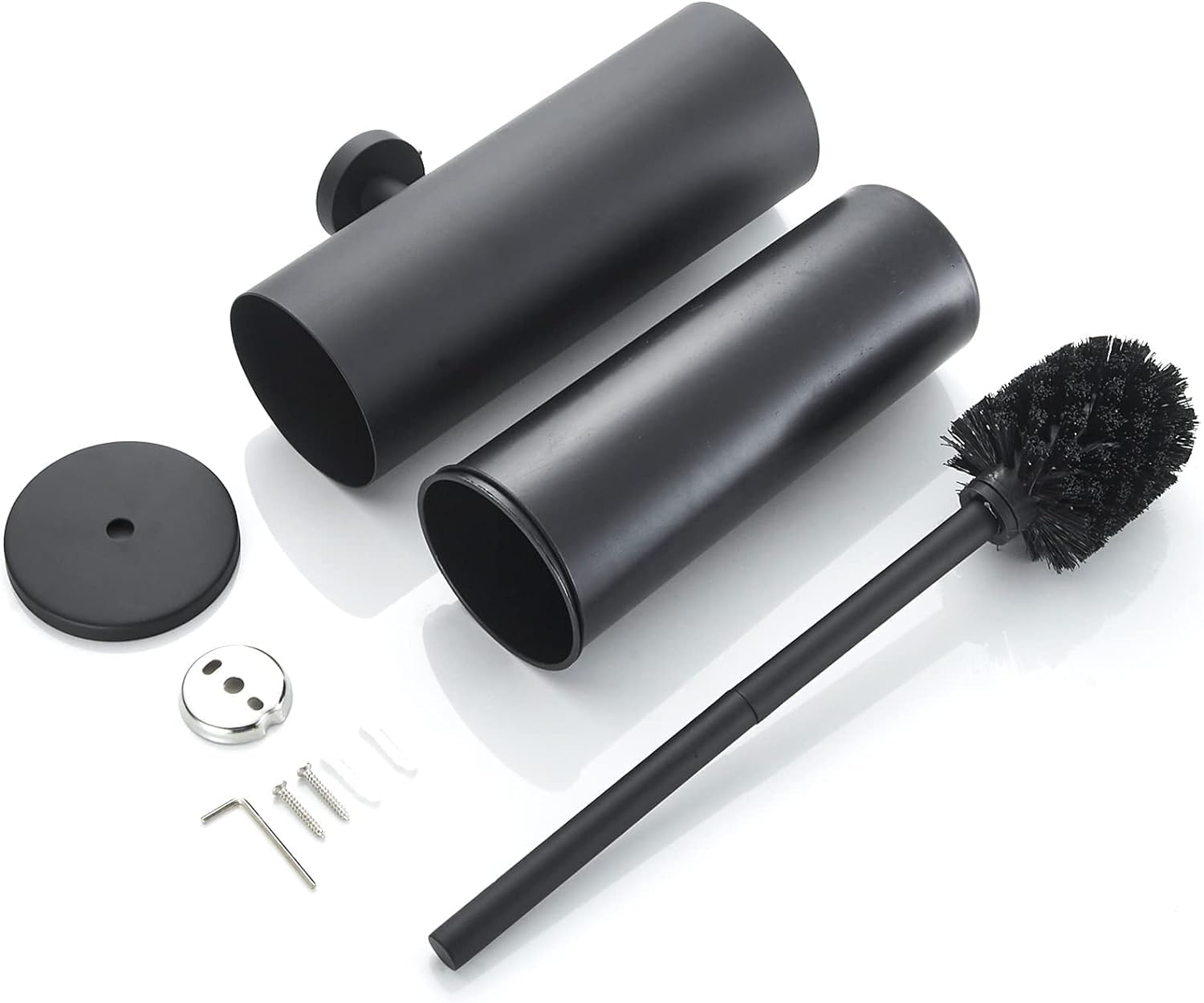 Toilet Brush and Holder with Durable Bristles and Splash-Proof Design