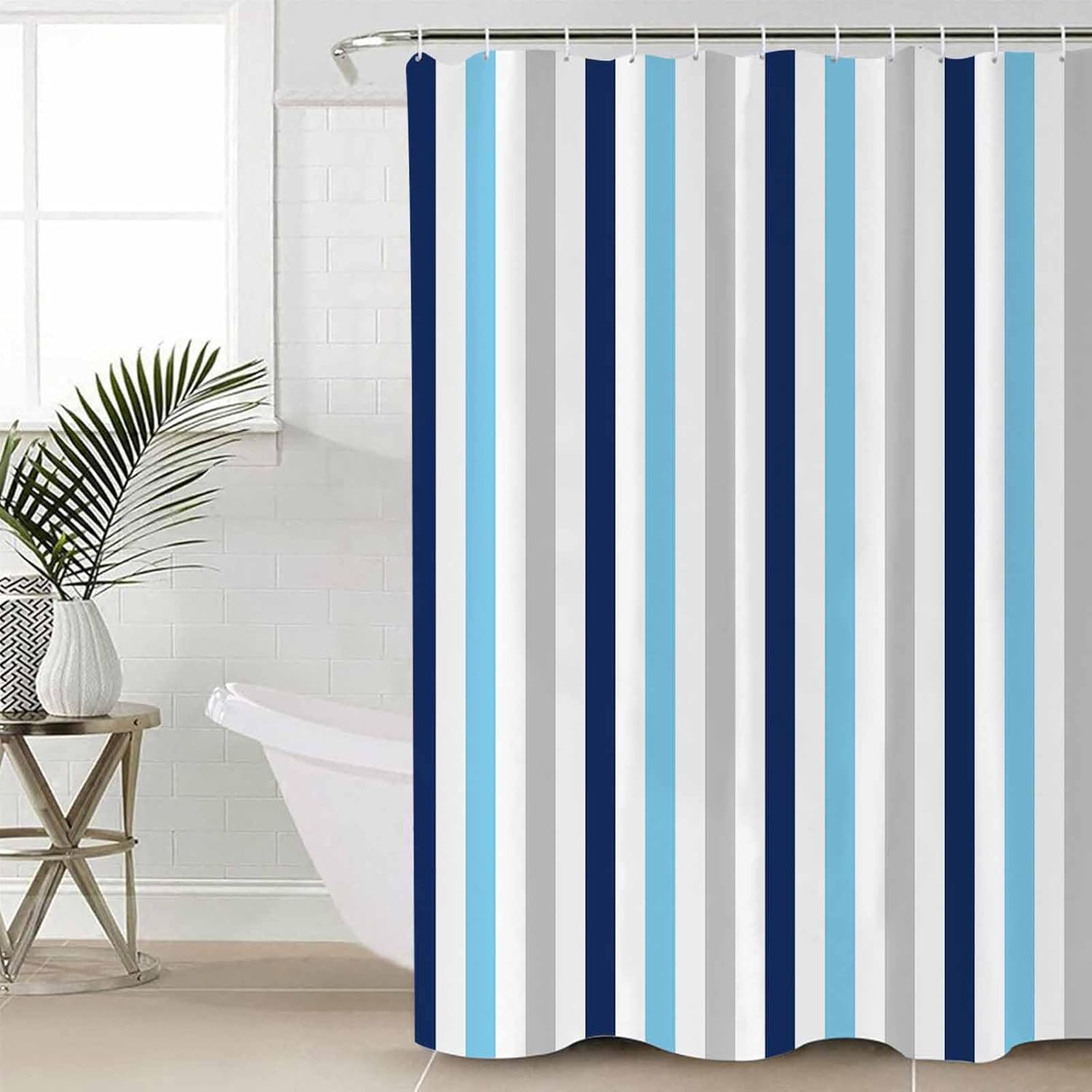 ZOE GARDEN Navy Blue Stripe Bathroom Set
