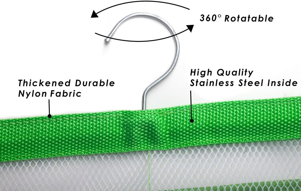 ALYER 6 Pocket Hanging Mesh Shower Caddy Green
