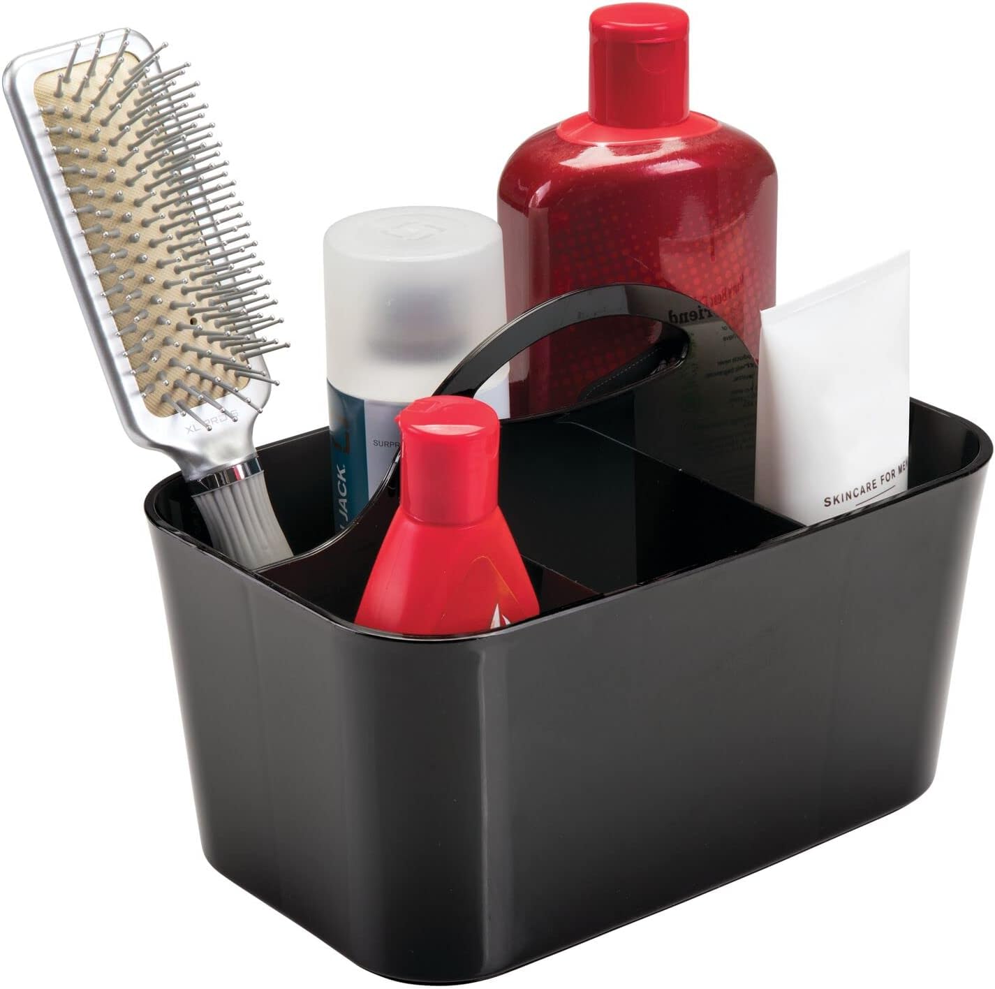 mDesign Shower Caddy Tote with Handle - Black