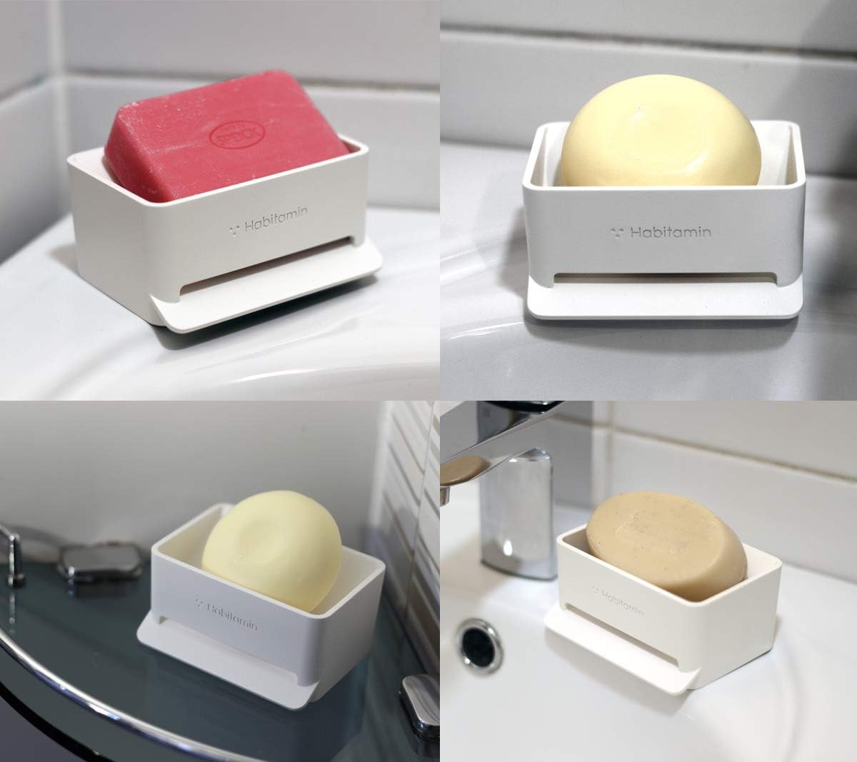 Soap Mate Slanted Soap Dish with Self-Draining and Drying Fast