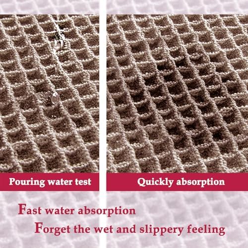 ZALL Tan Waffle Bath Mat - 18x30 Inch Non Slip
