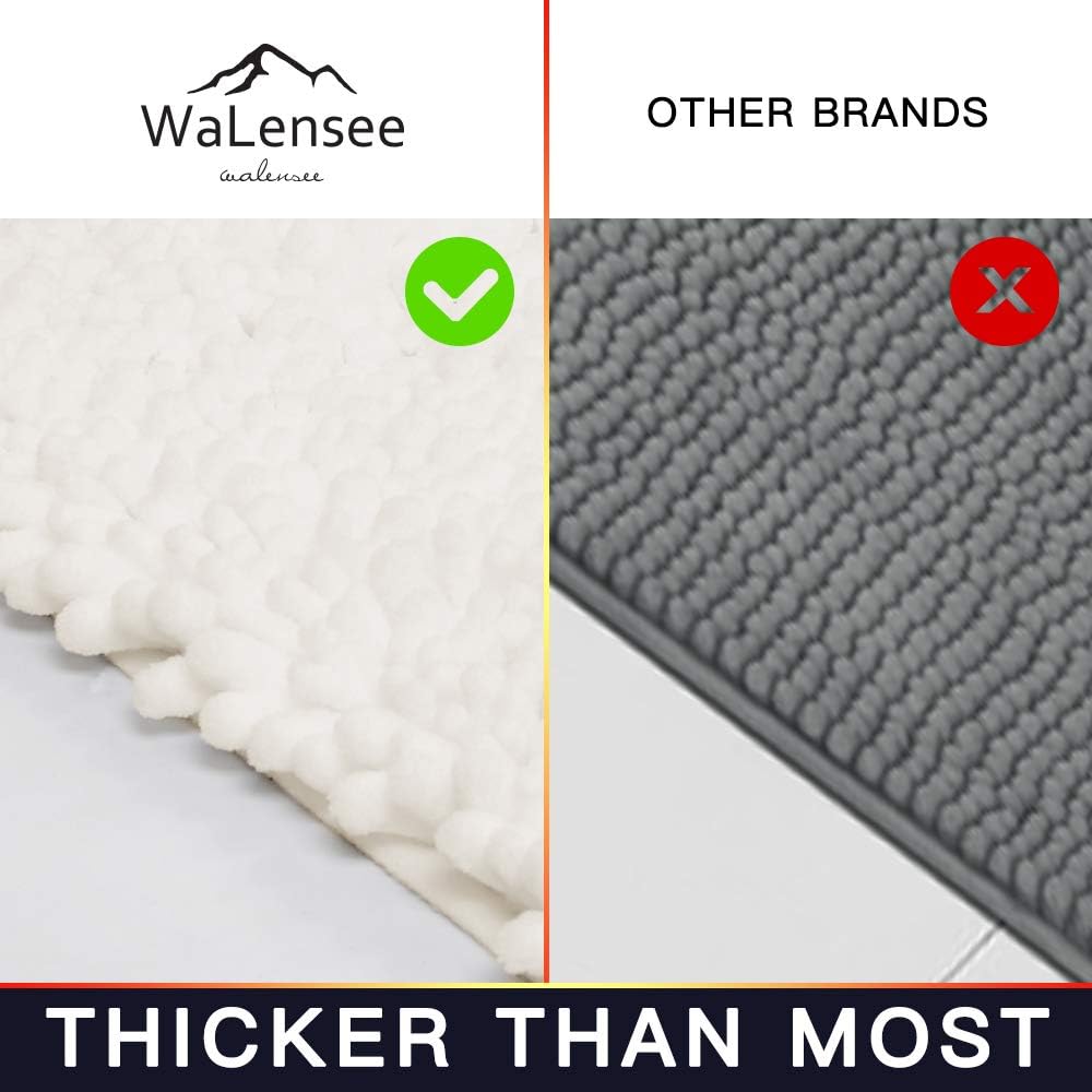 Walensee 2 Piece Bath Rug Set Non Slip Chenille