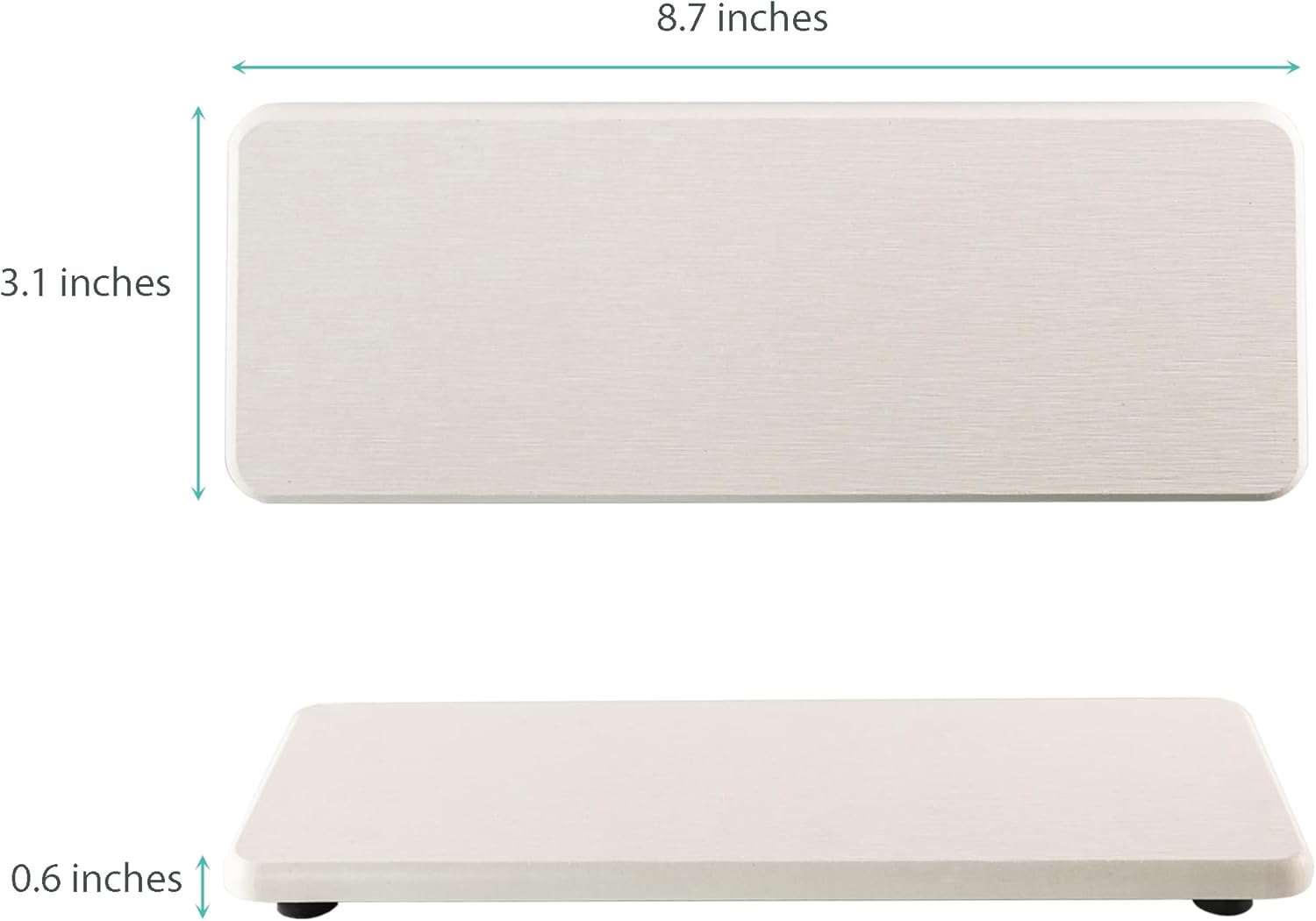 NiuYichee 2 Pcs Water Absorbing Stone Trays White
