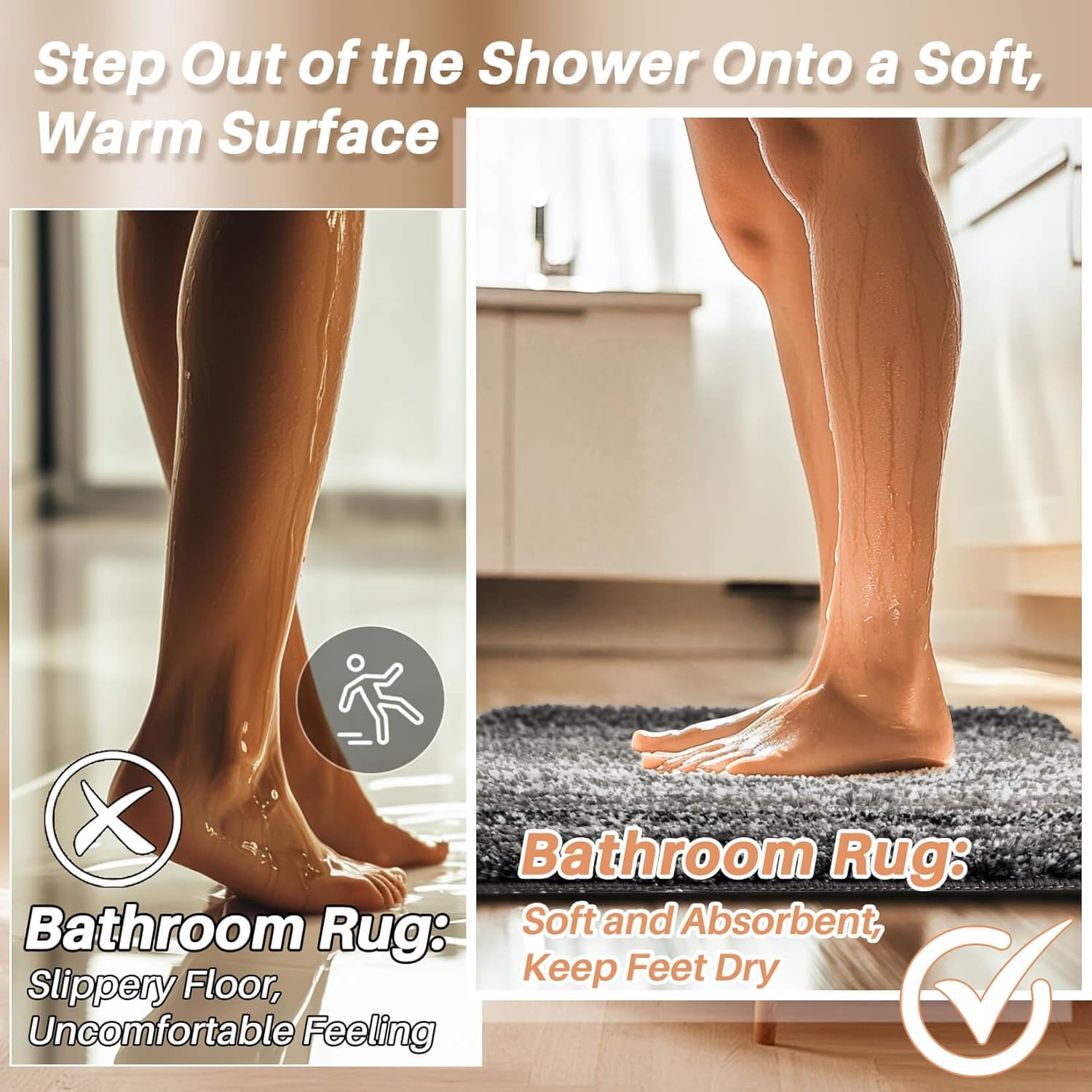Rainflow 16x24 Inch Grey Absorbent Bath Mat