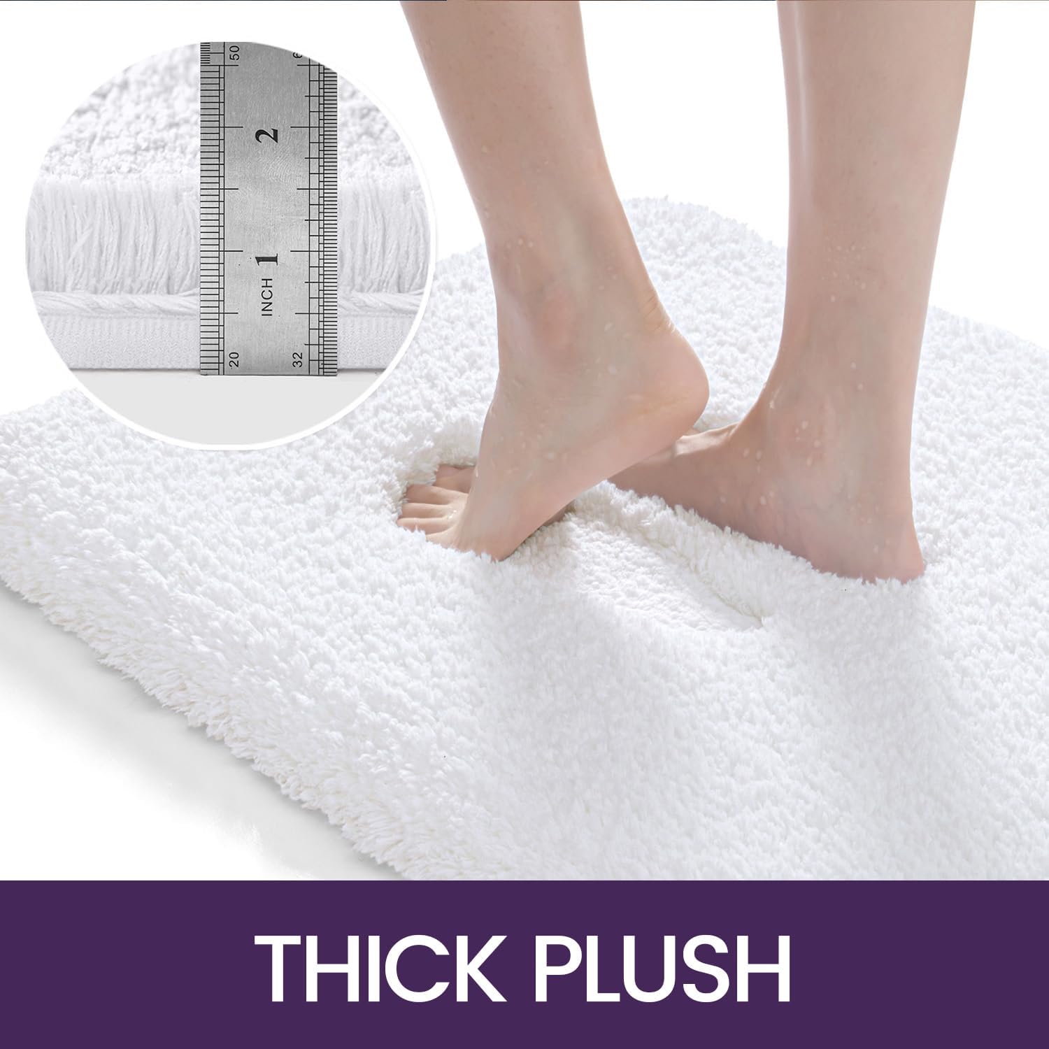 DEXI Bath Mat 24x16 Non-Slip Microfiber Rug