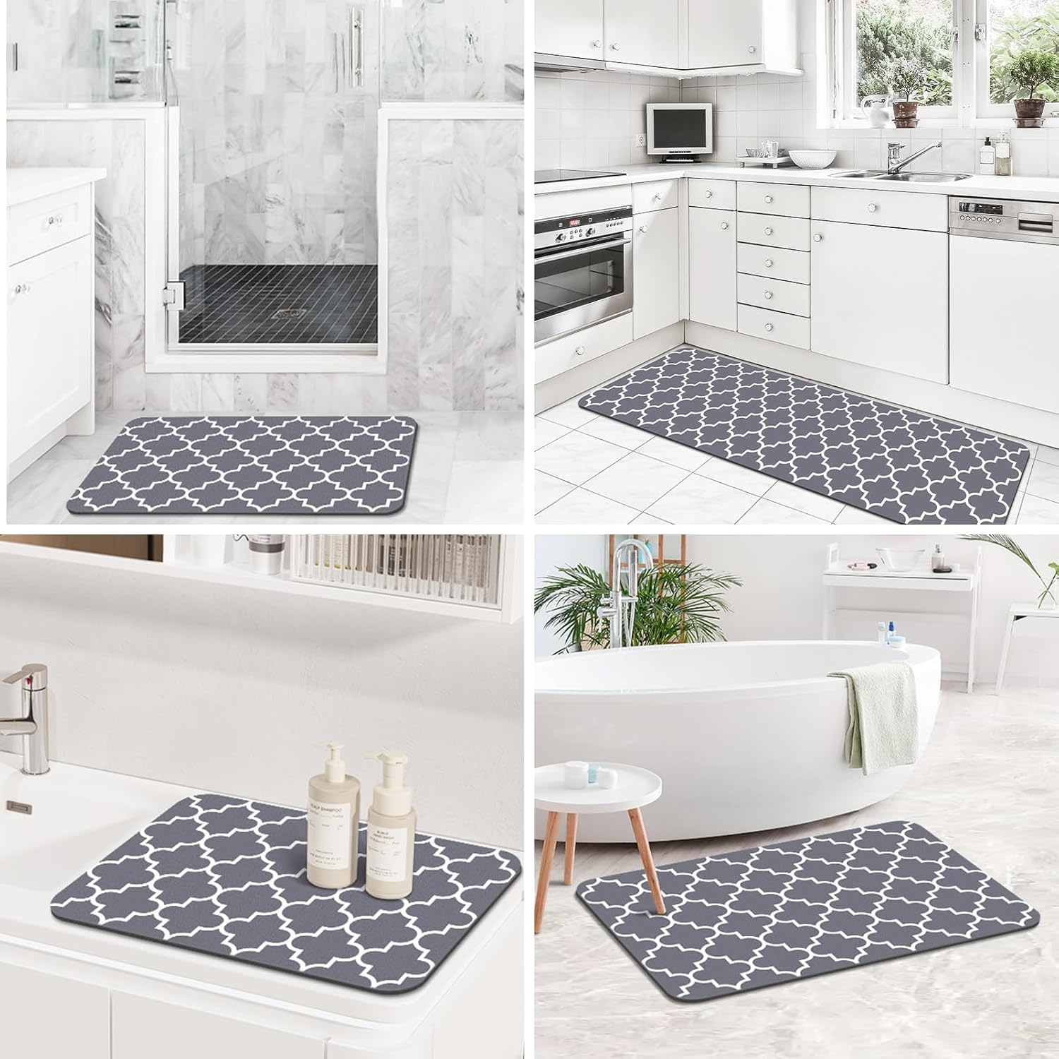 Kmat Bath Mat Quick Dry Absorbent Non-Slip Rugs