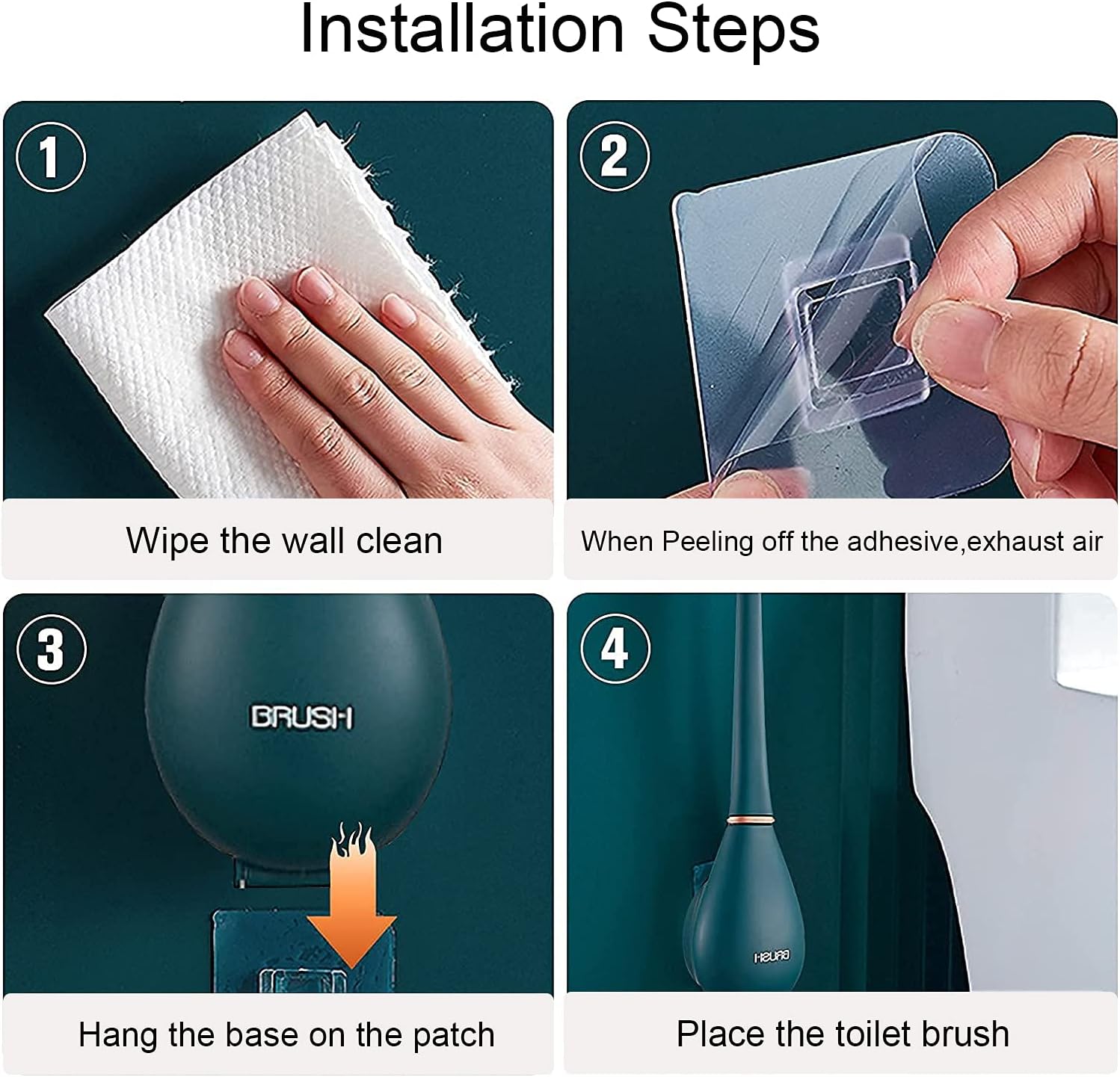 ZHYUAO Dark Green Toilet Brush Holder Set