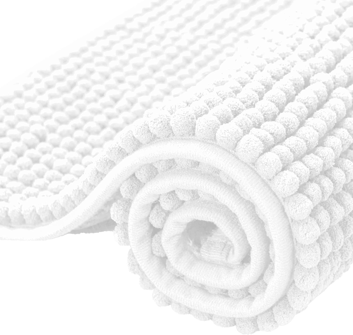 SUBRTEX Soft Chenille Bath Rug - 16 x 24 White