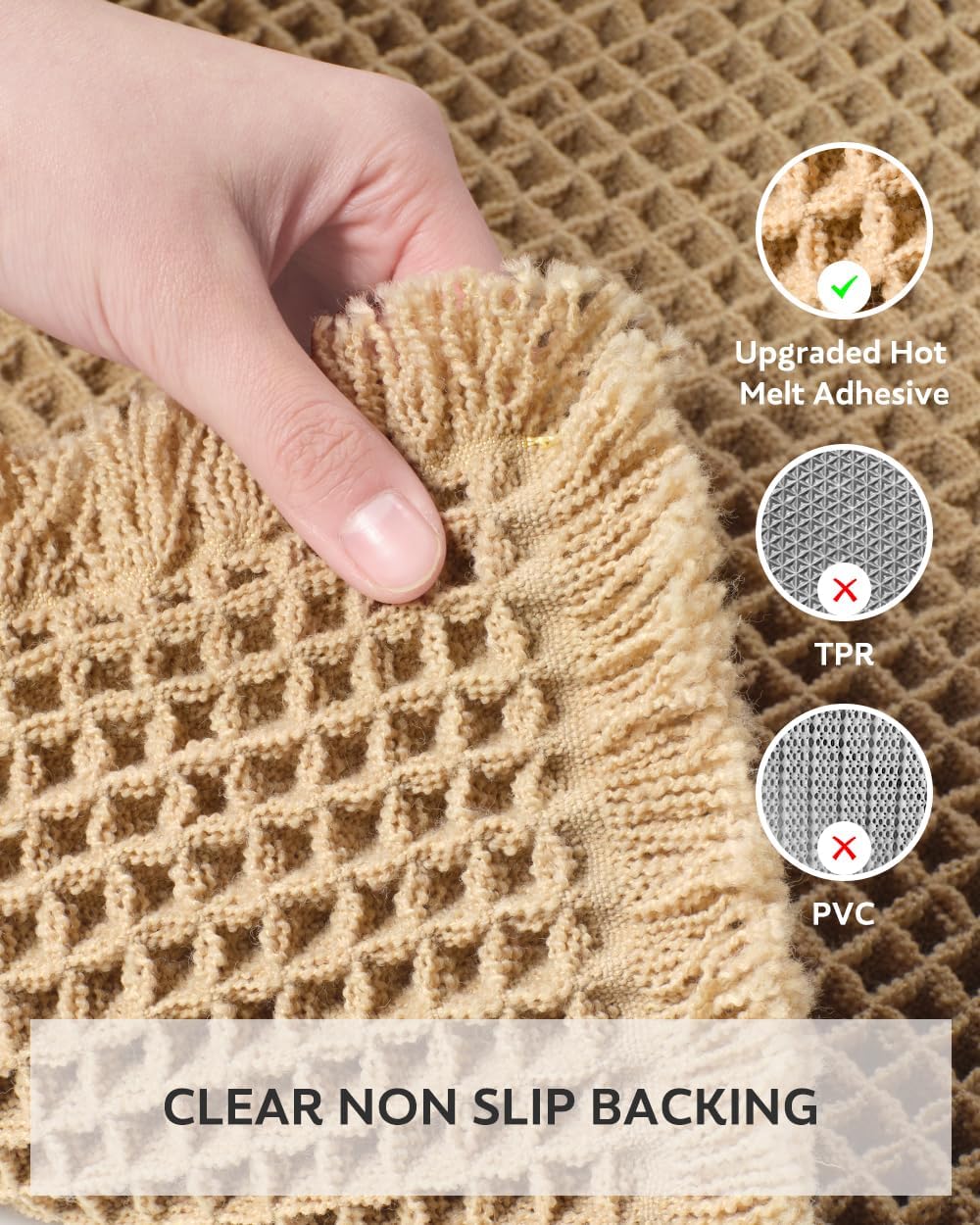 Tchdio Waffle Bath Mat 2 x 6 Non-Slip
