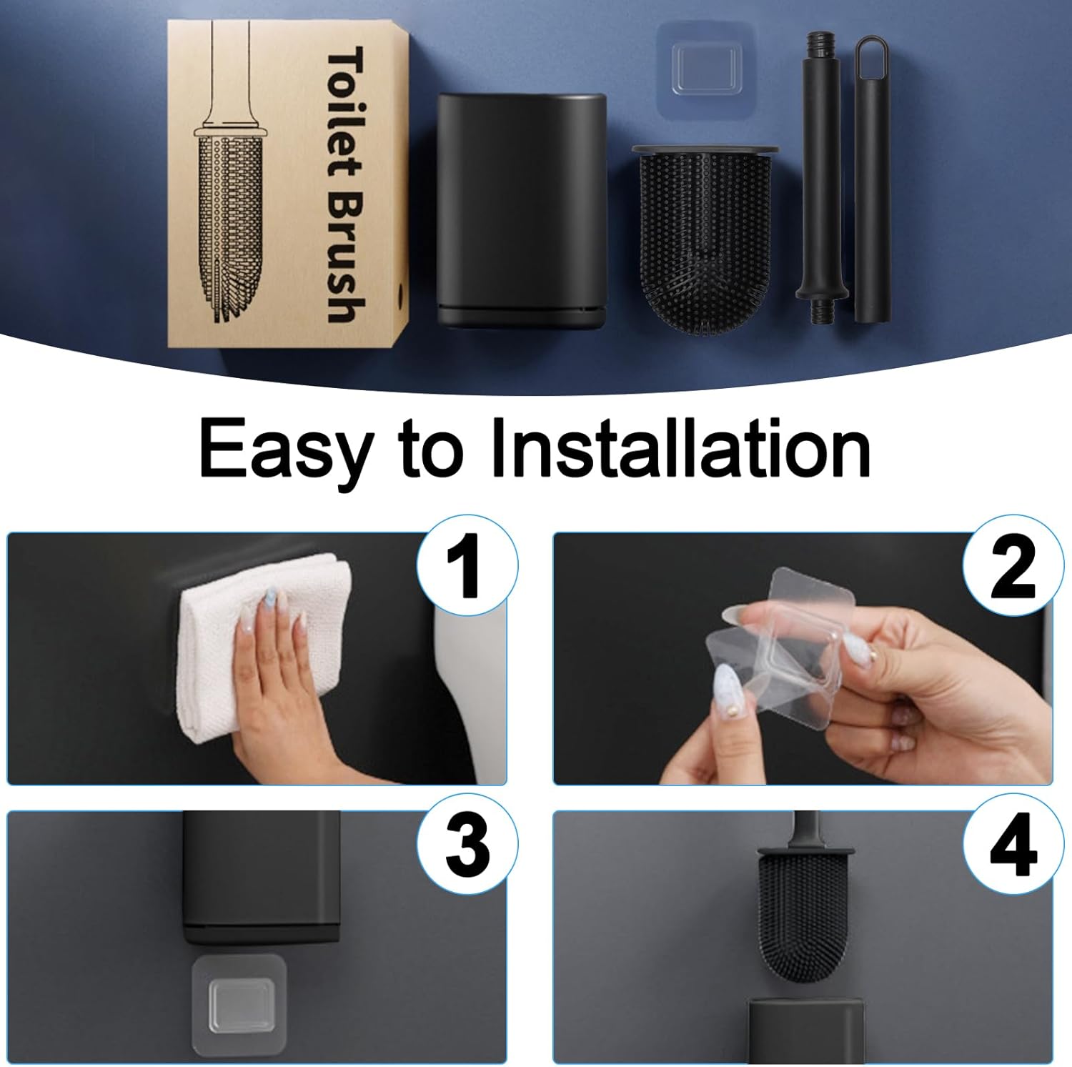 JIMACRO Soft Toilet Brush with Non-Slip Handle