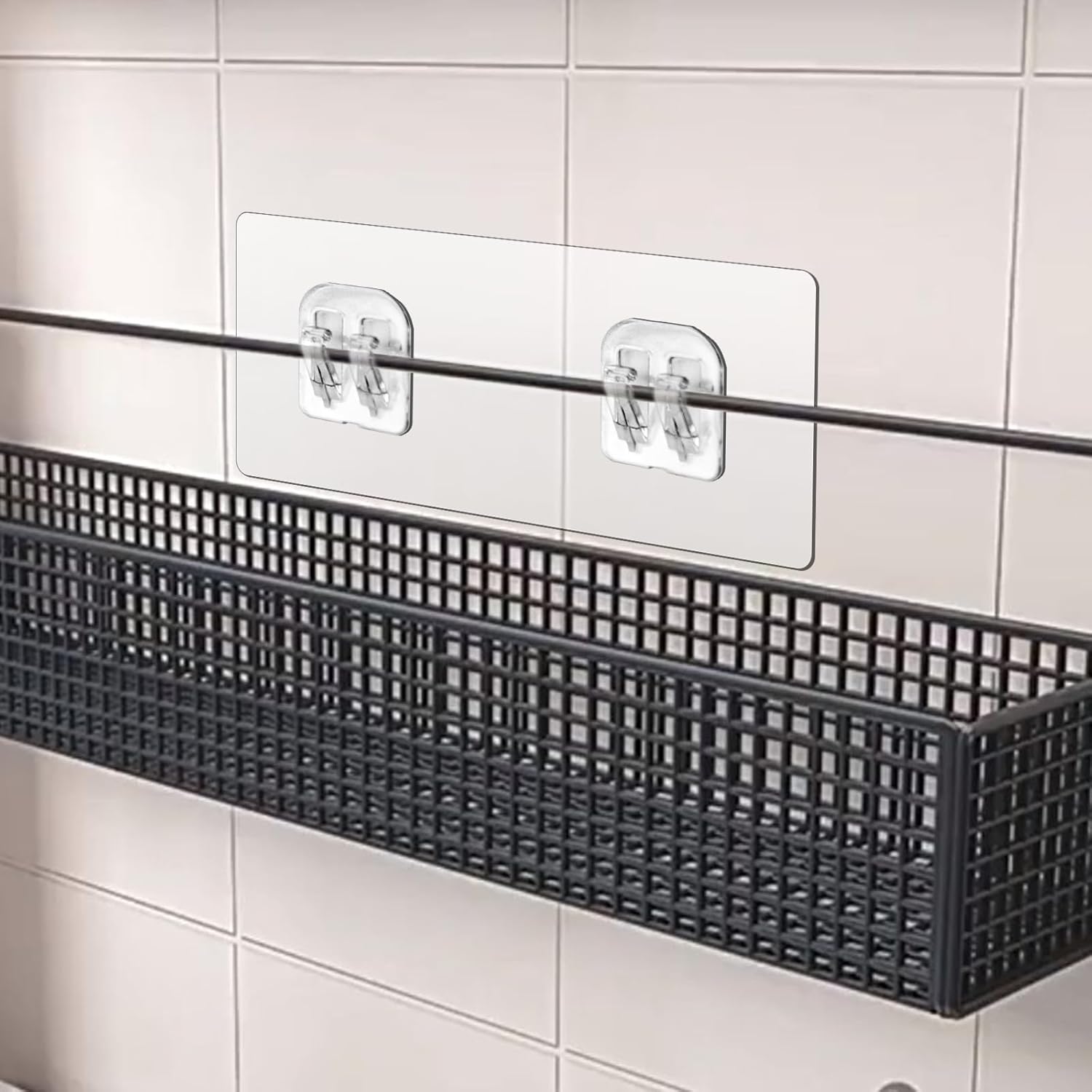 4 Pack Adhesive Hooks for Shower Caddy No Drilling