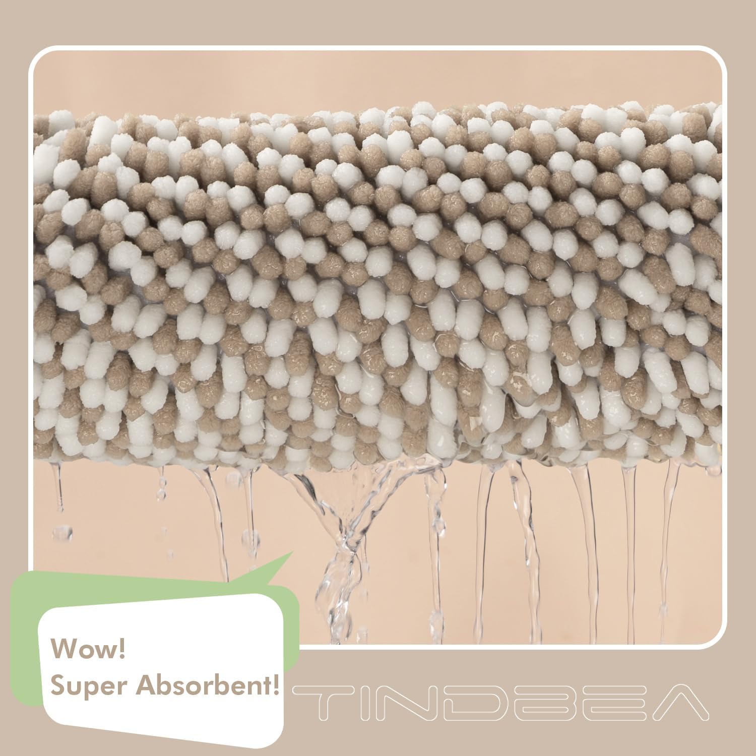 Tindbea Starryle Bath Rug Set 2 Piece Khaki