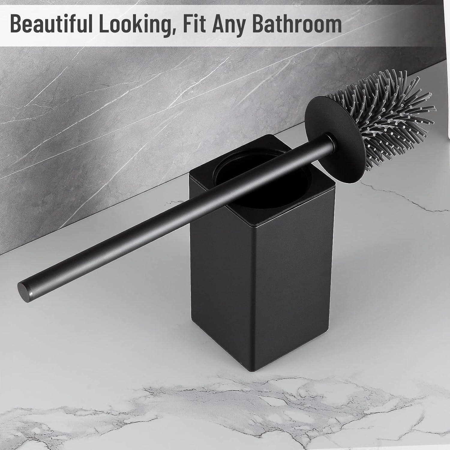 BVL Toilet Brush with Stainless Steel Handle and Holder