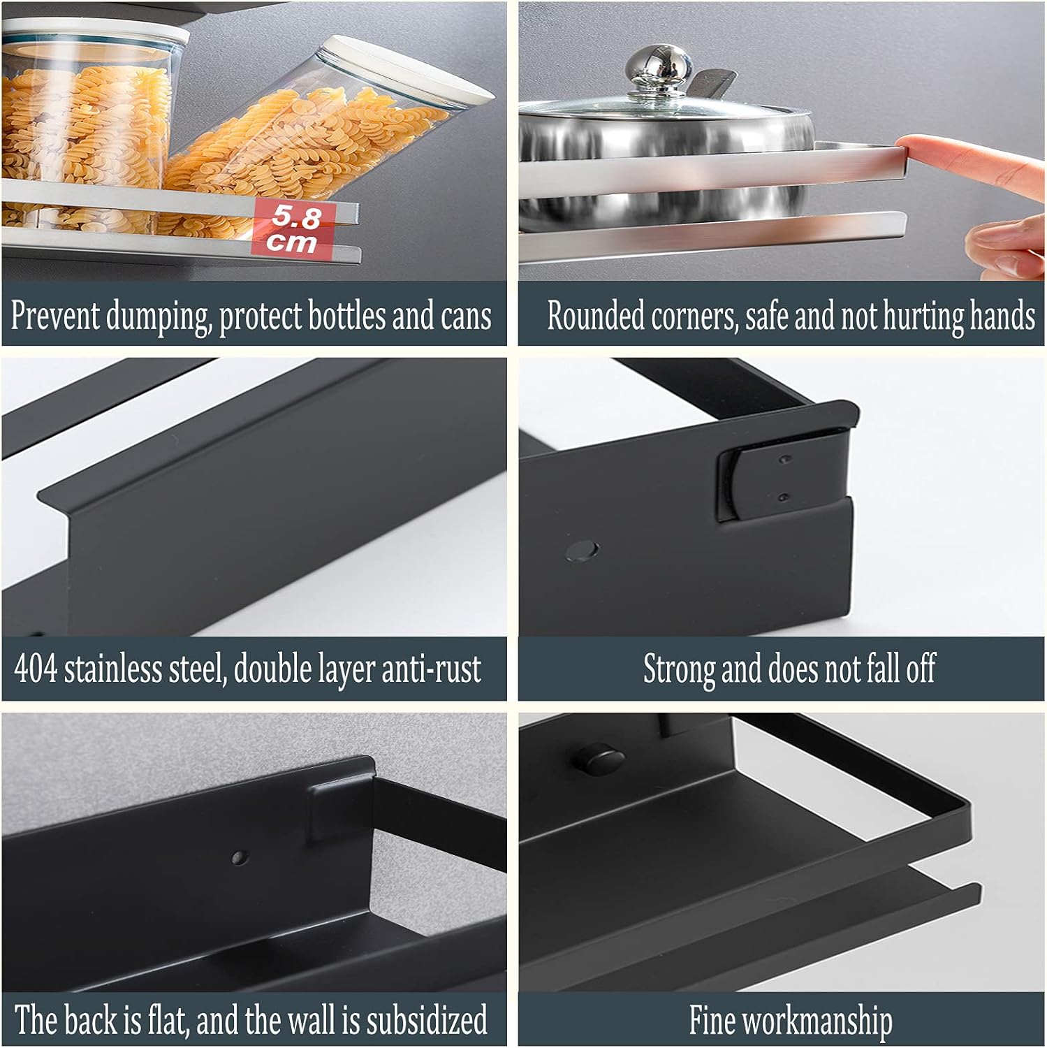 SNANA 118 Stainless Steel Shower Shelf with 2 Installation Methods
