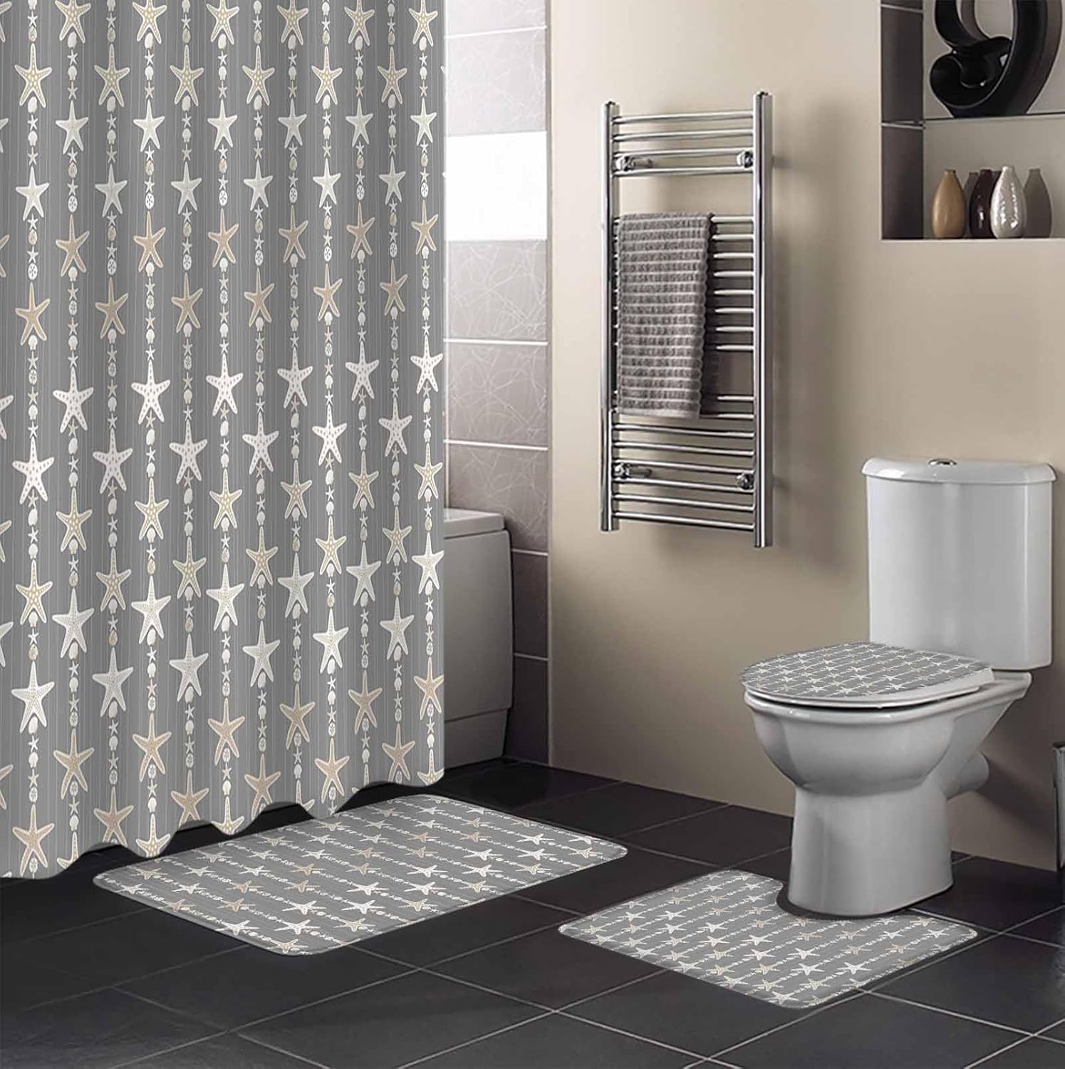 ZOE GARDEN Starfish Grey Bathroom Set 1