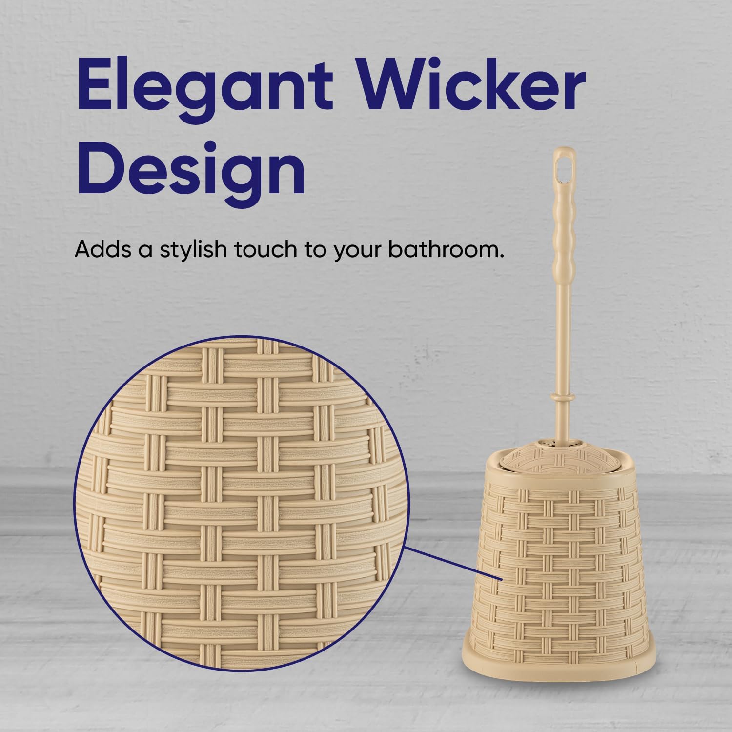 Superio Wicker Style Toilet Bowl Brush and Holder 1