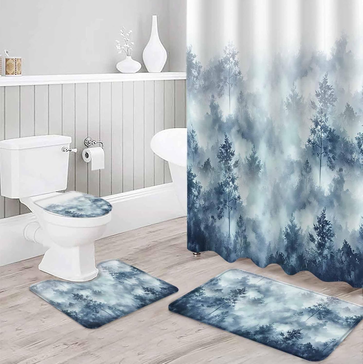 ZOE GARDEN Blue Forest Bathroom Set