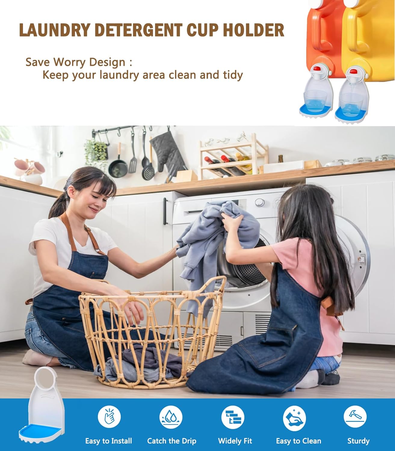Laundry Detergent Drip Catcher White Pack of 2