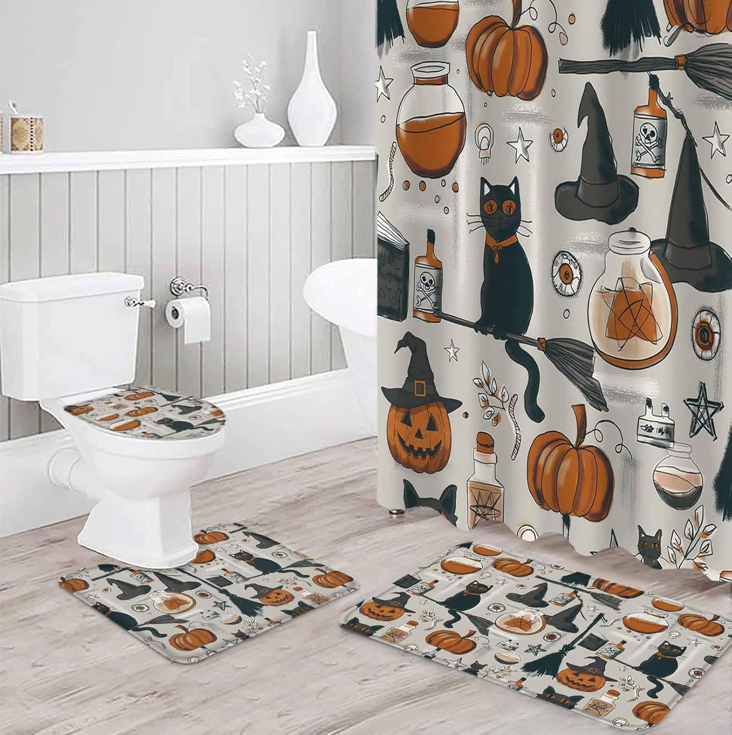 ZOE GARDEN Halloween Bathroom Set with Rug and Accessories