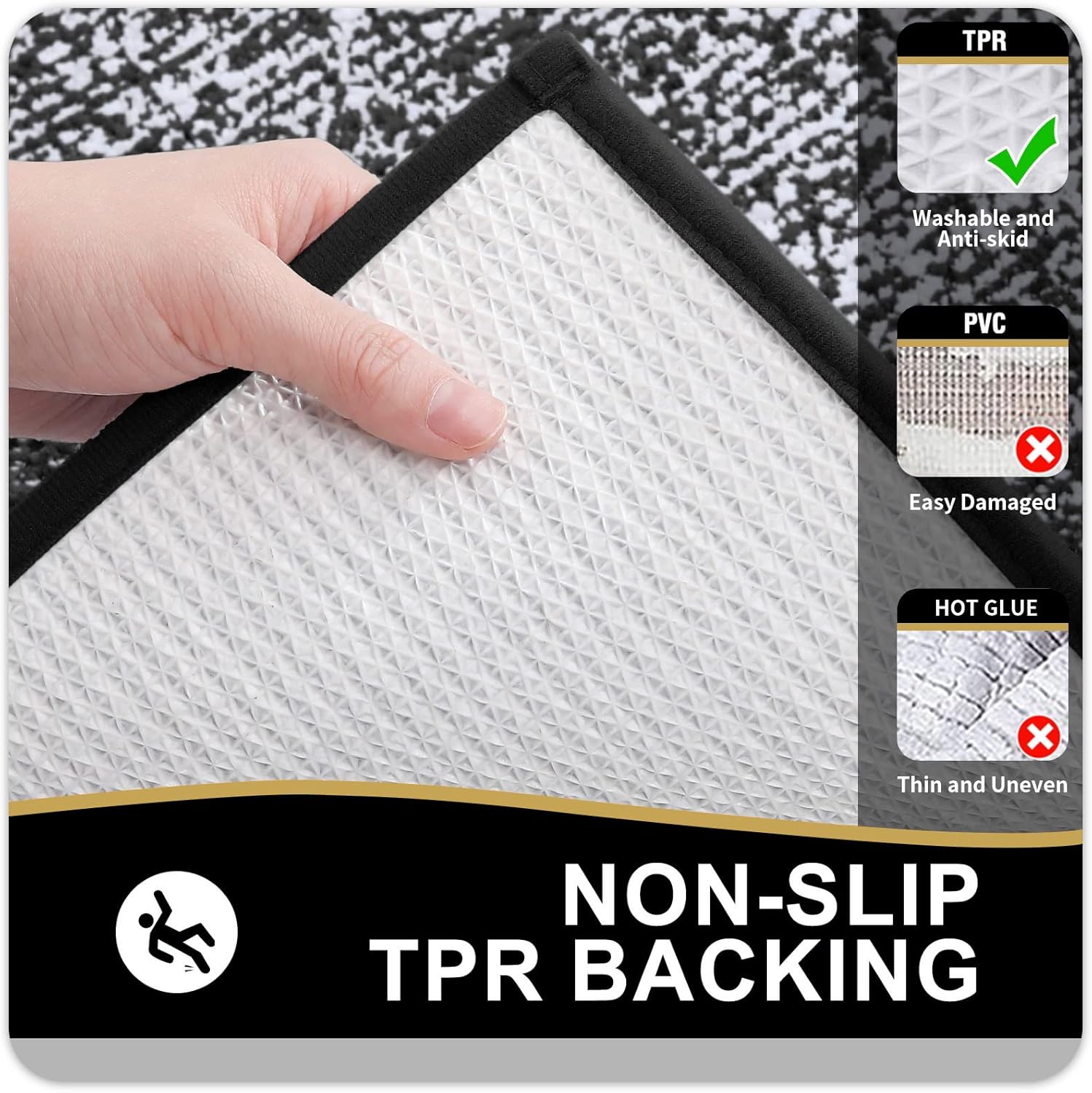 OLANLY Bath Rugs 24x16 Non-Slip Microfiber Mat